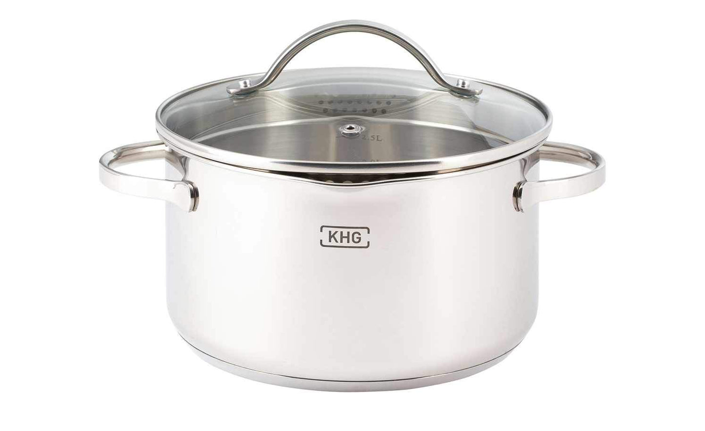 Induktionskochtopf mit Glasdeckel, 16 cm, 1,25 L, 16 cm