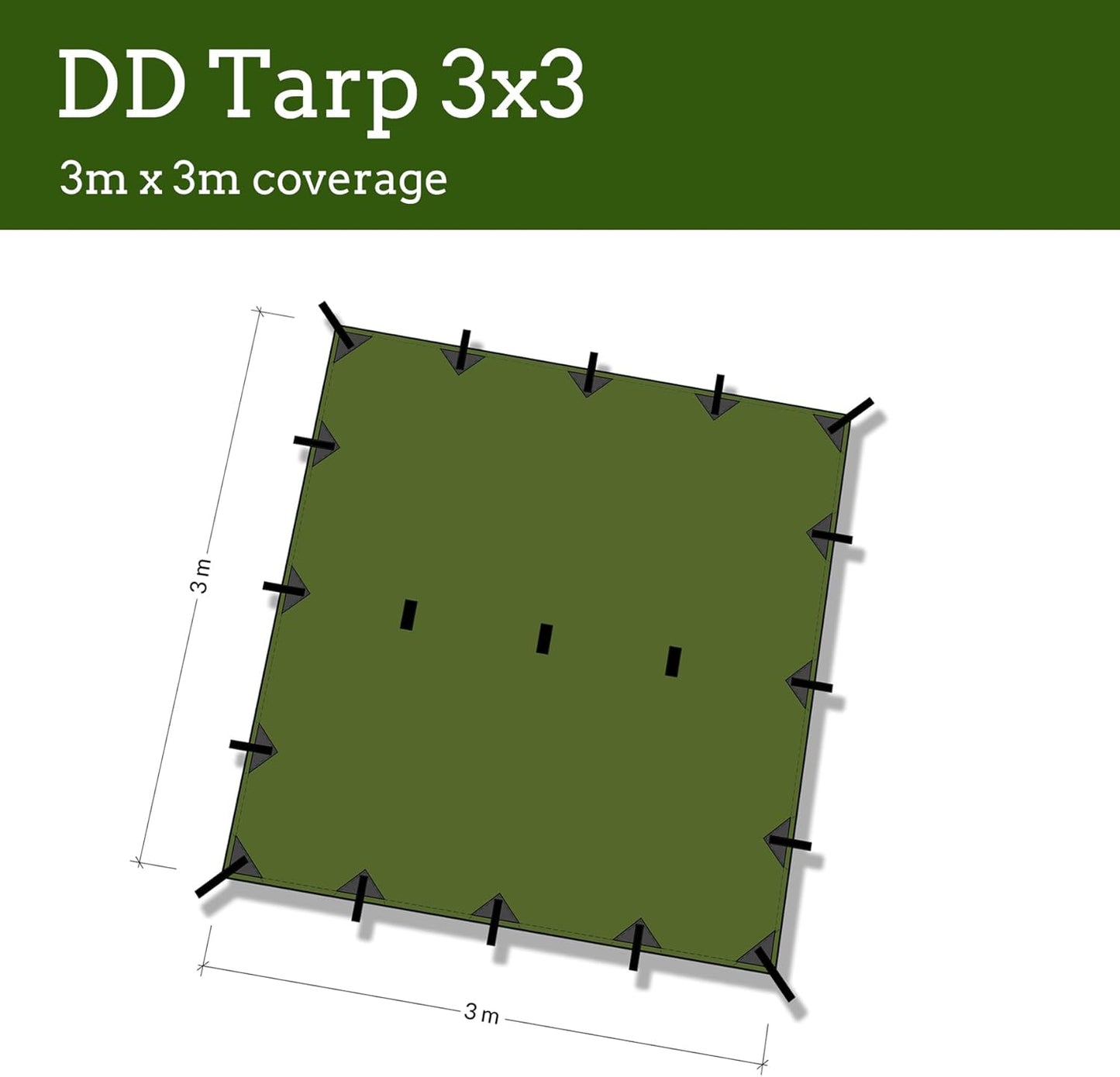 Wetterfestes Tarp, Schwarz