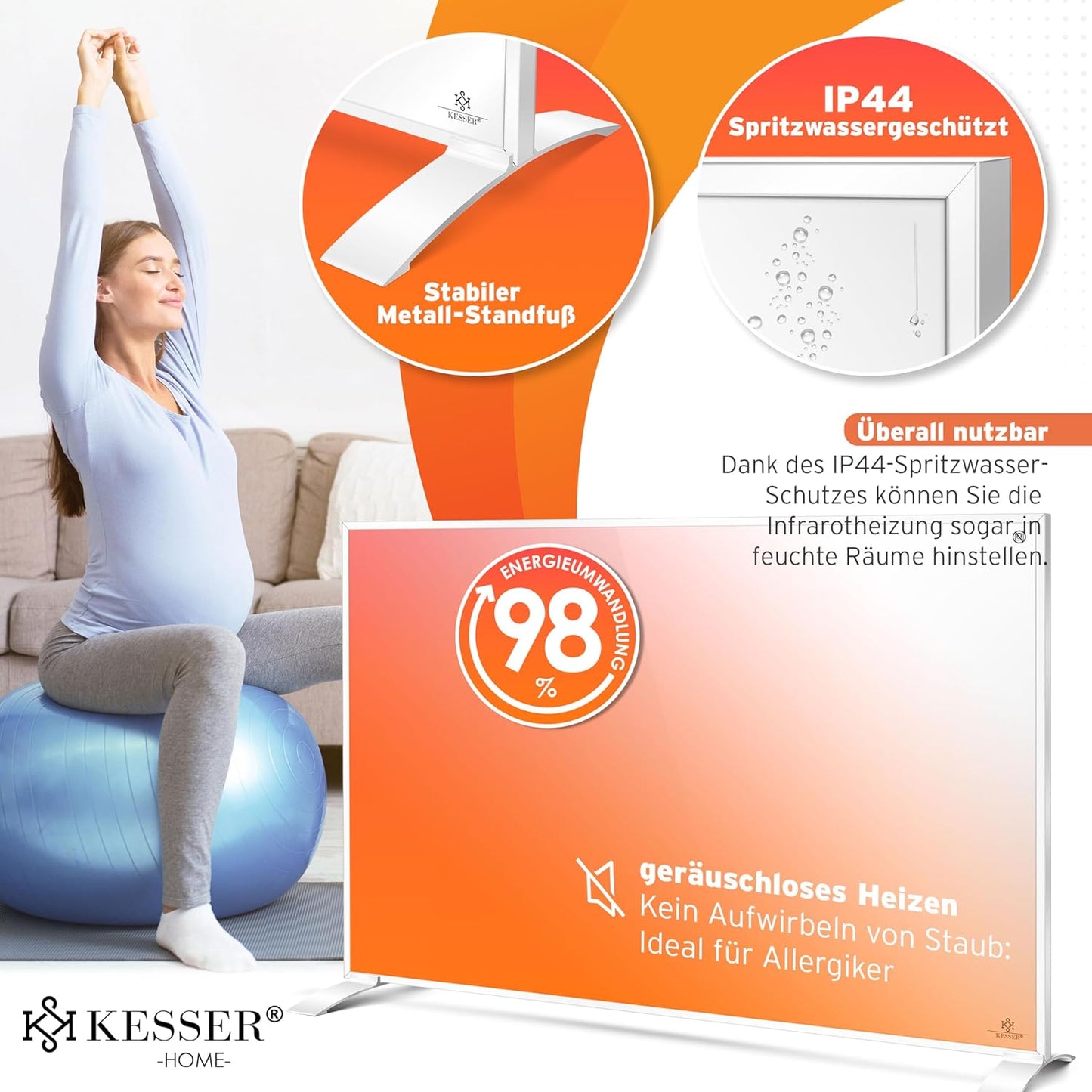 Infrarotheizung mit Fernbedienung, 550W
