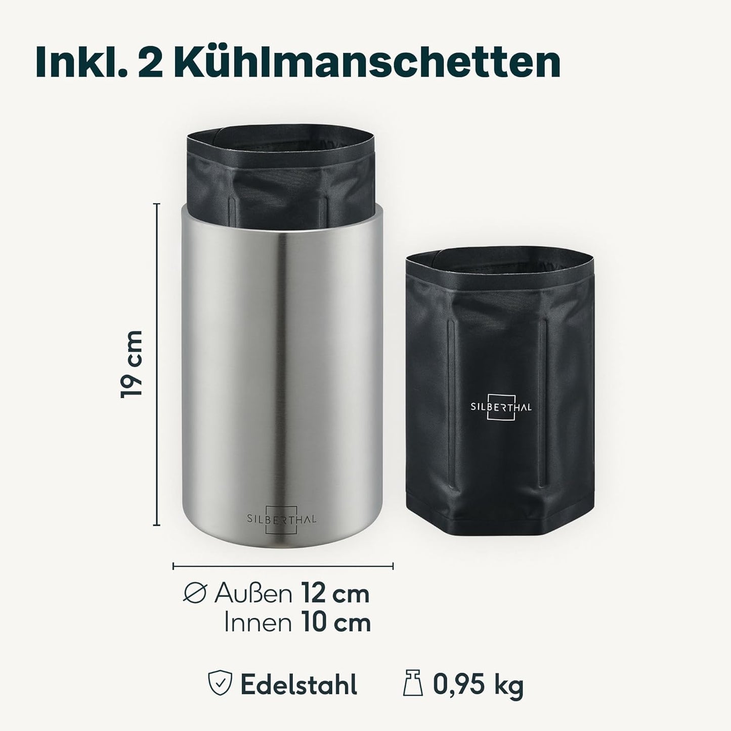 Weinkühler & Eiseimer Set mit Kühlakkus, Weinkühler & Eiseimer Set
