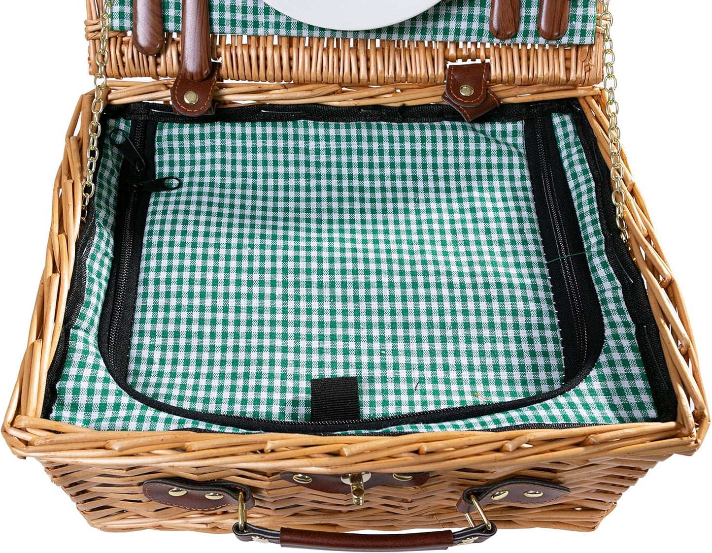 Picknickkorb mit Kühlfach, Grün / für 2 Personen