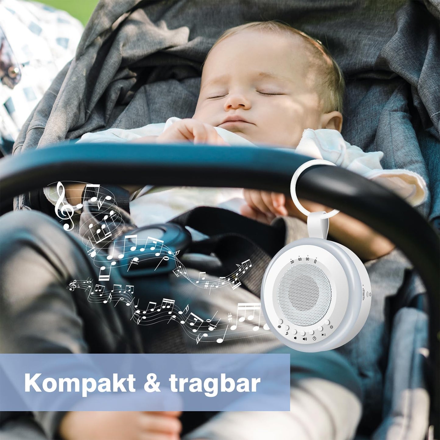 Tragbare White Noise Maschine für Babys, Weiß
