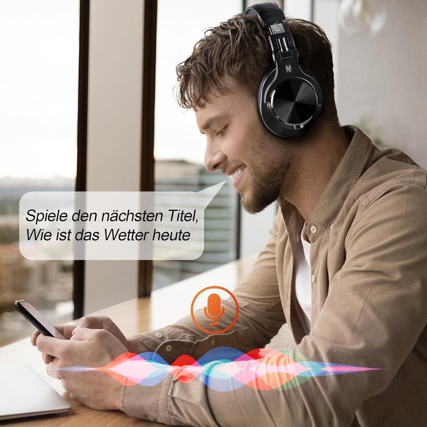 Kabellose Over-Ear Kopfhörer A70 mit HiFi-Stereo Sound, Schwarz