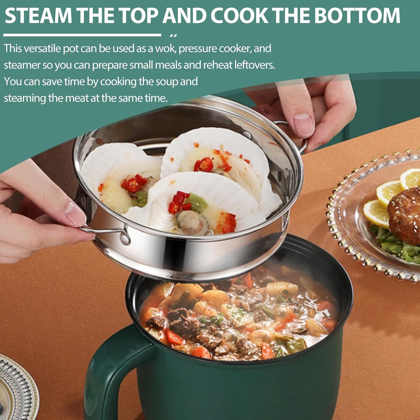 Elektrischer Hot Pot mit Dampfgarer