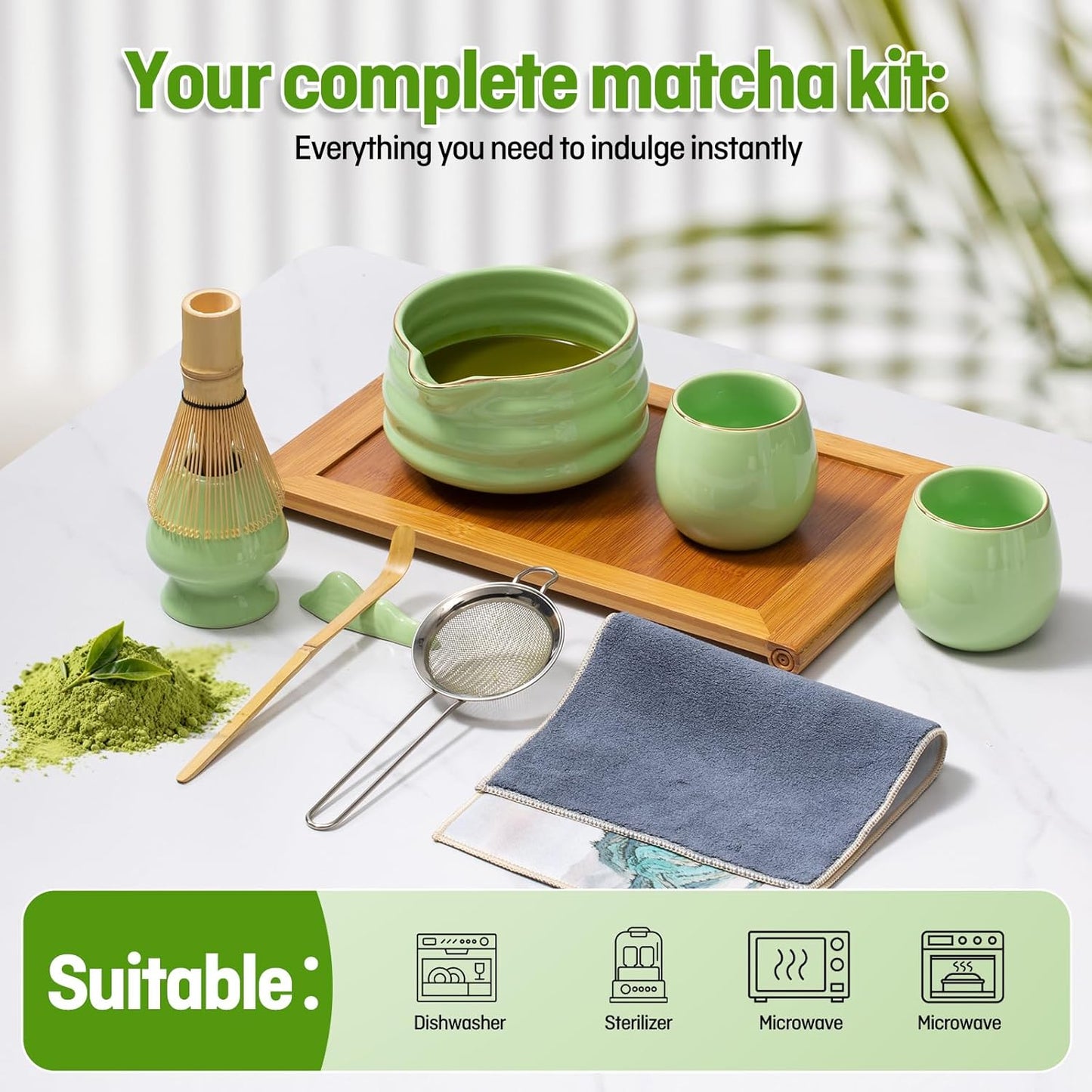 Matcha Teezeremonie-Set, Grün
