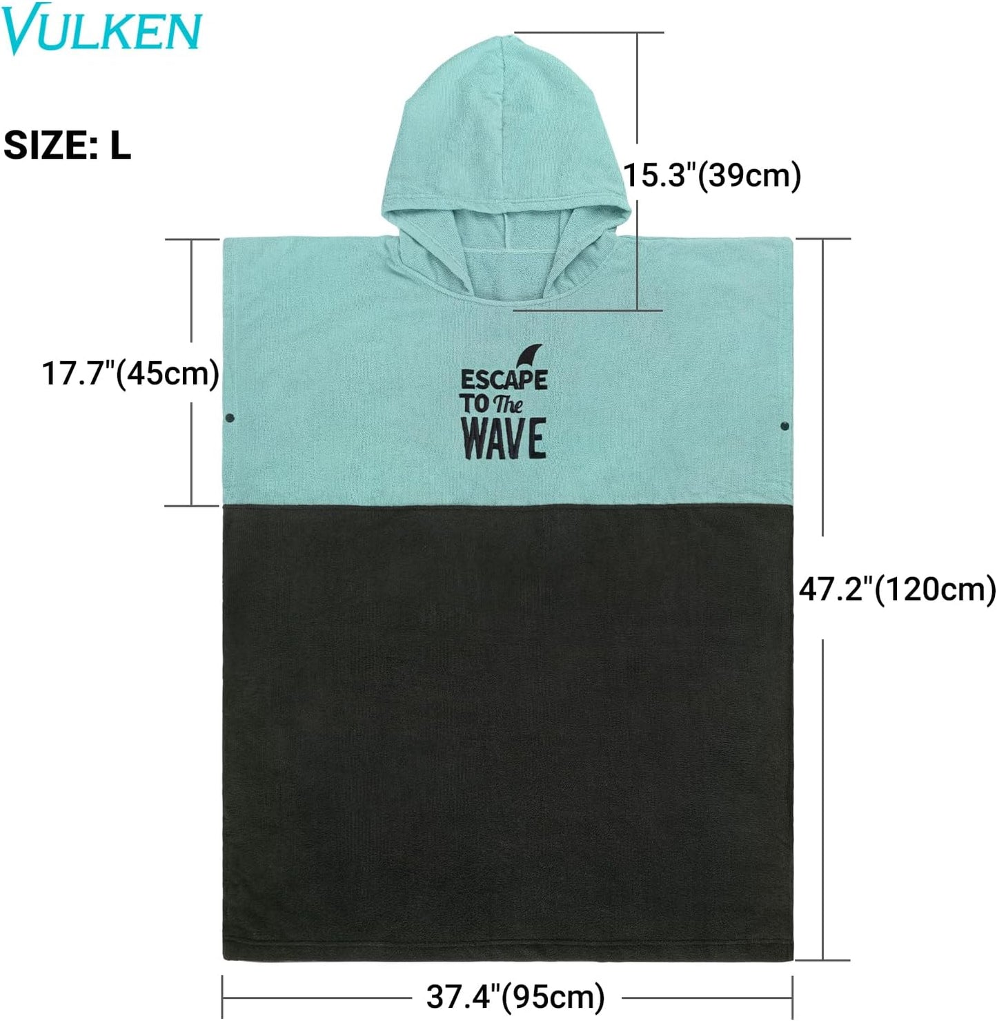 Badeponcho mit Kapuze, Petrol