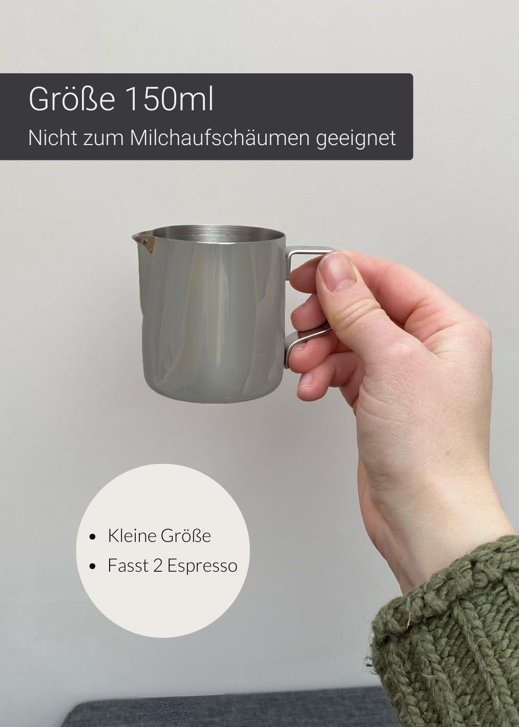 Barista Milchkännchen, Schwarz/Anthrazit 150ml