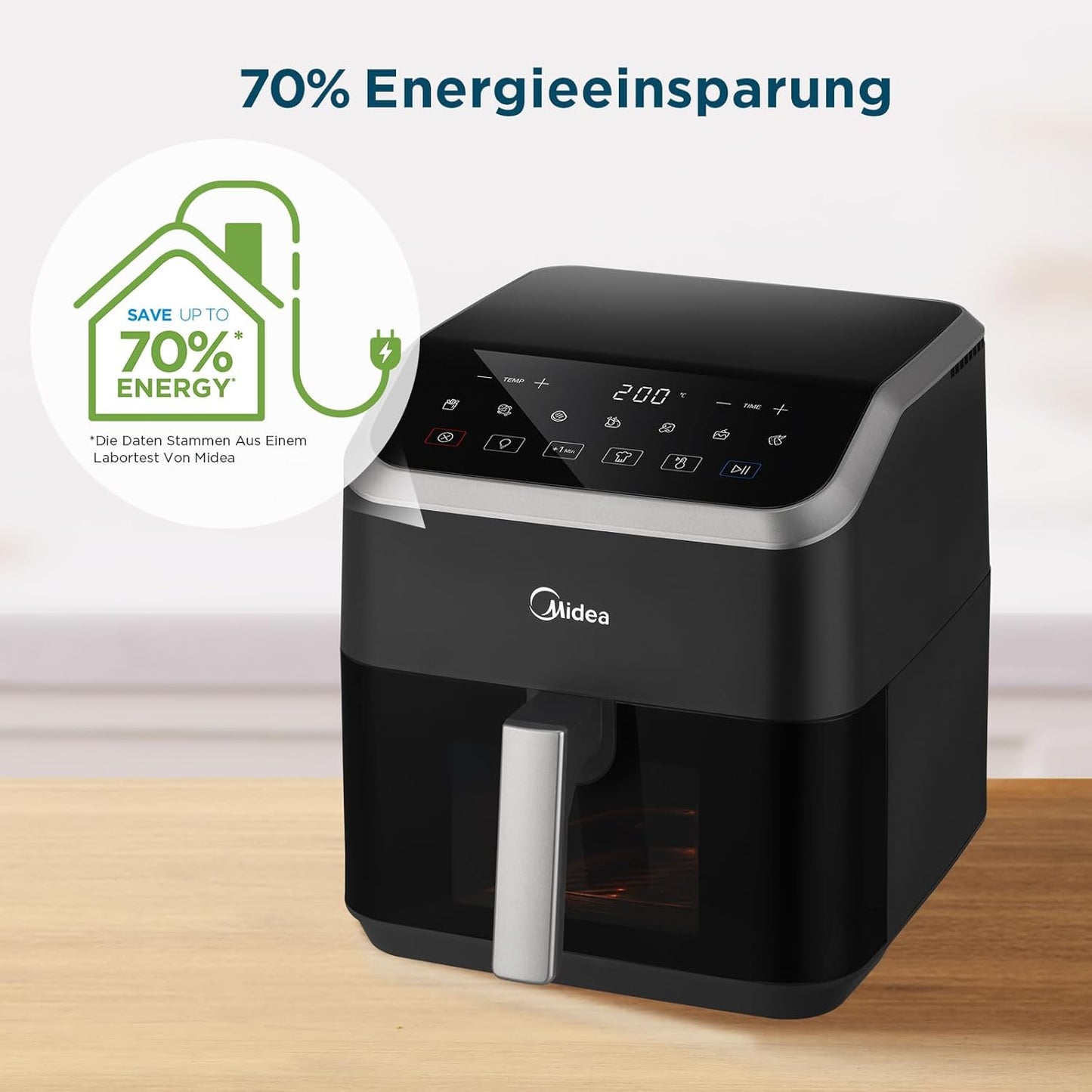 Heissluftfritteuse, 5L|Schwarz/Grau Plus
