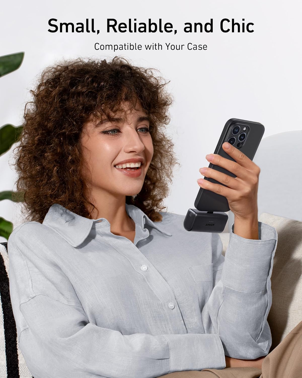 Powerbank mit USB-C Stecker, Schwarz