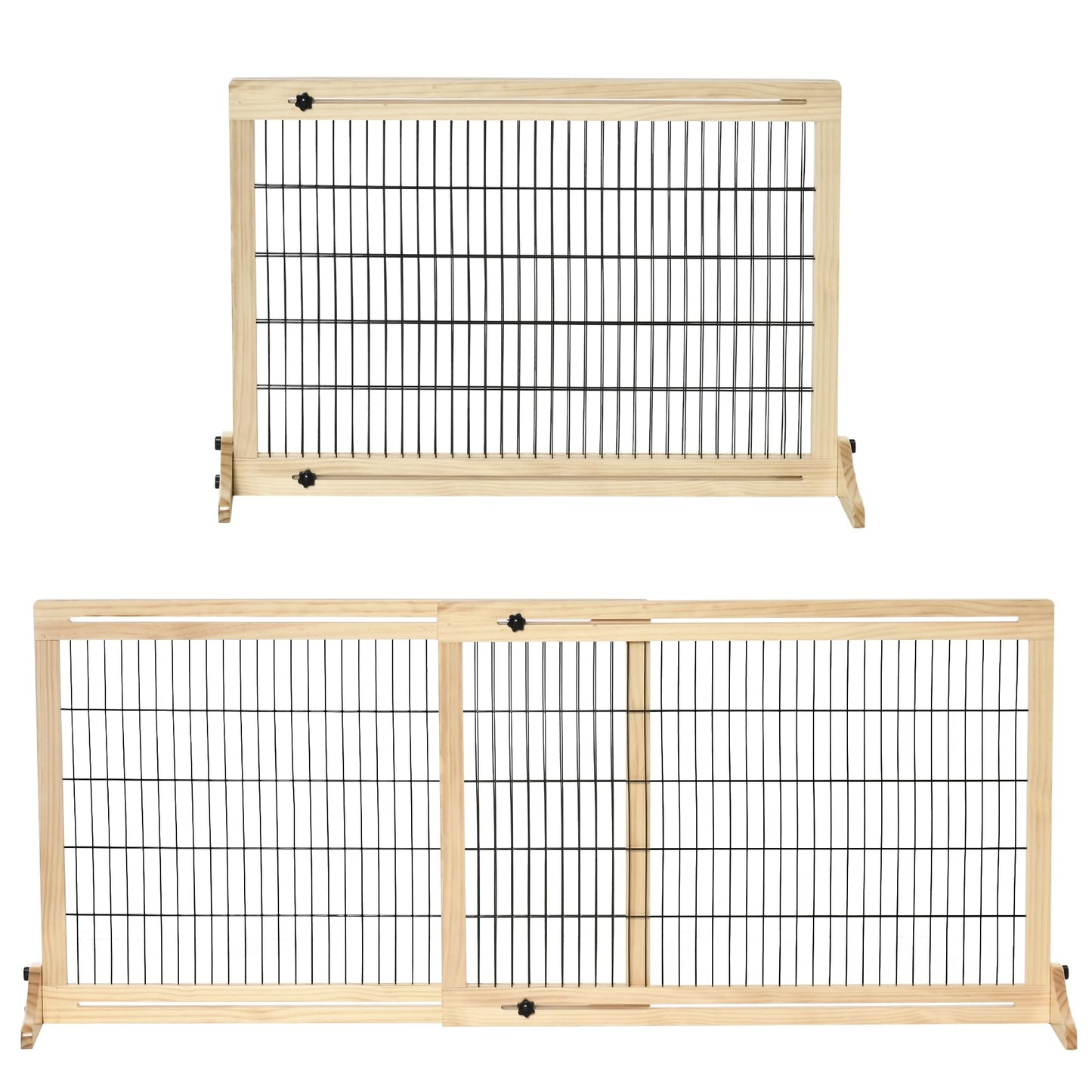 Ausziehbares Hunde-Absperrgitter, Naturholz