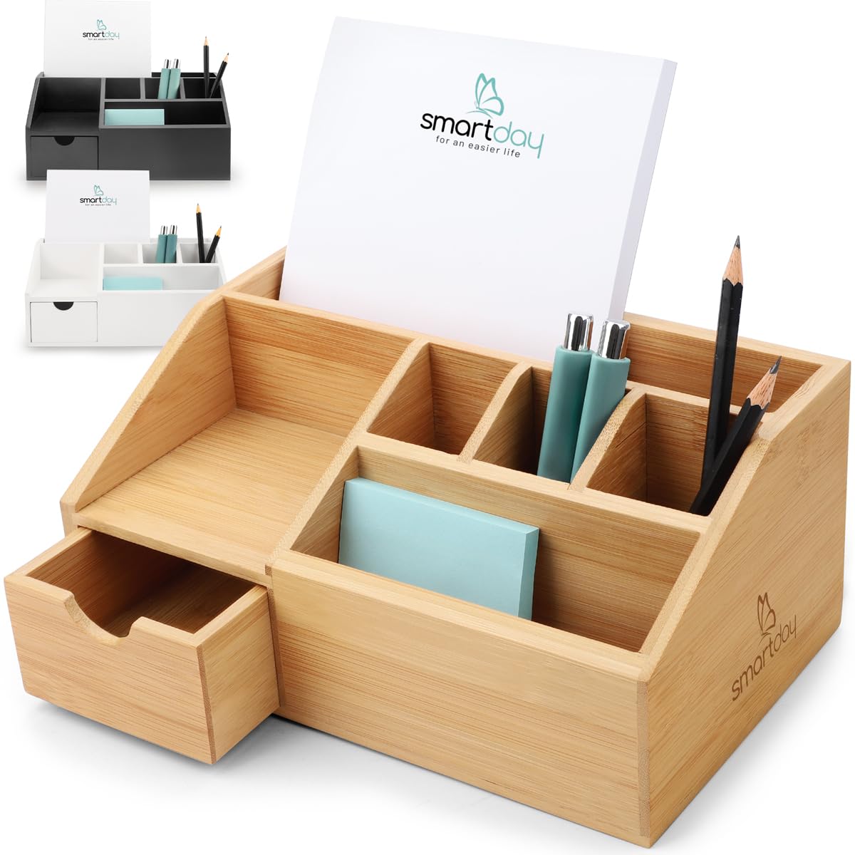 Schreibtisch-Organizer mit Schublade, Natur