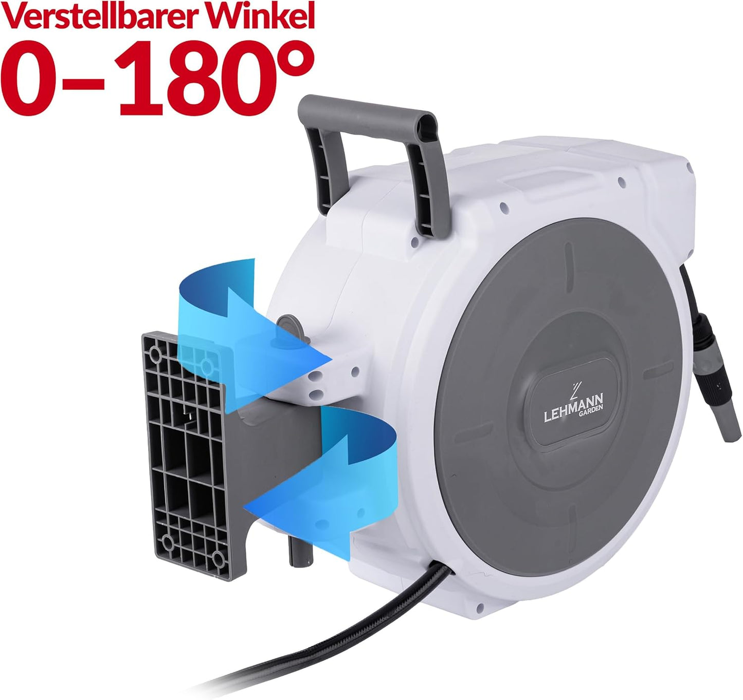 Wand-Schlauchbox mit automatischem Aufroller, Weiss 20 m
