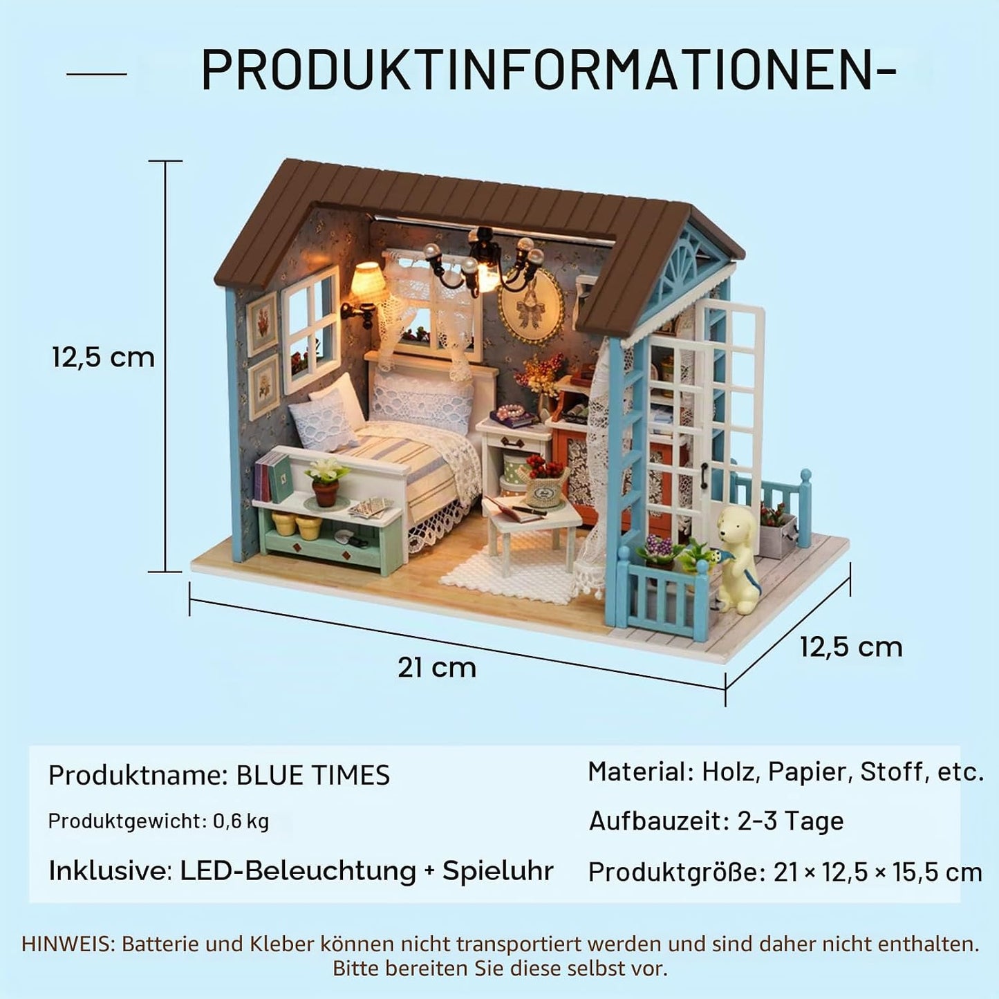 DIY Puppenhaus Miniatur Kit-Salon, Kaffeebraun