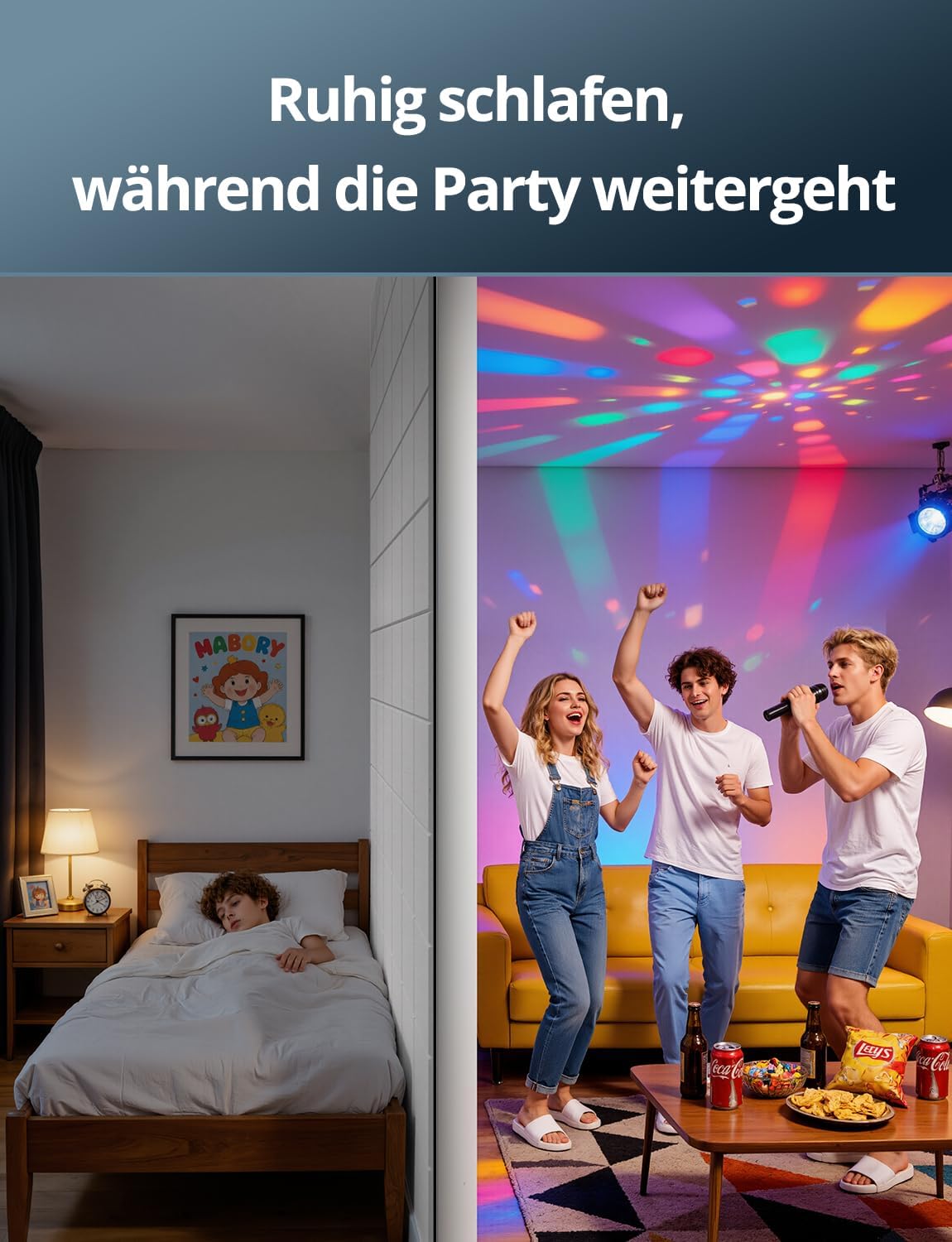 Schallschutzplatten Set, Schalldämmung Weiss (Quadratisch)