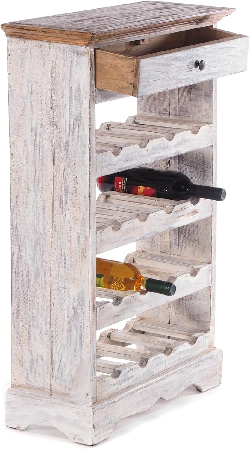 Rustikales Weinregal Cortez 85, 05 Weiss-natur