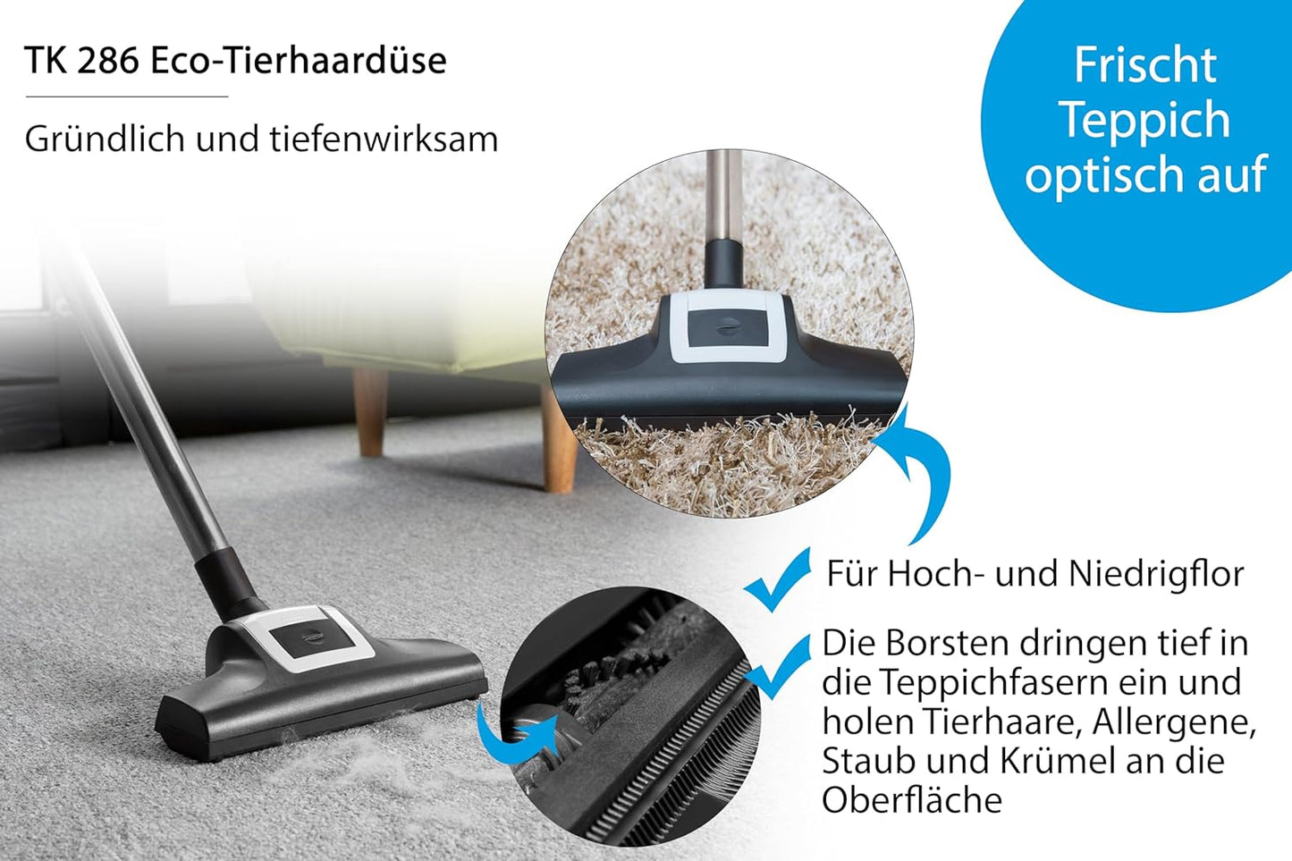 TK 286 Eco-Tierhaar Turbobürste