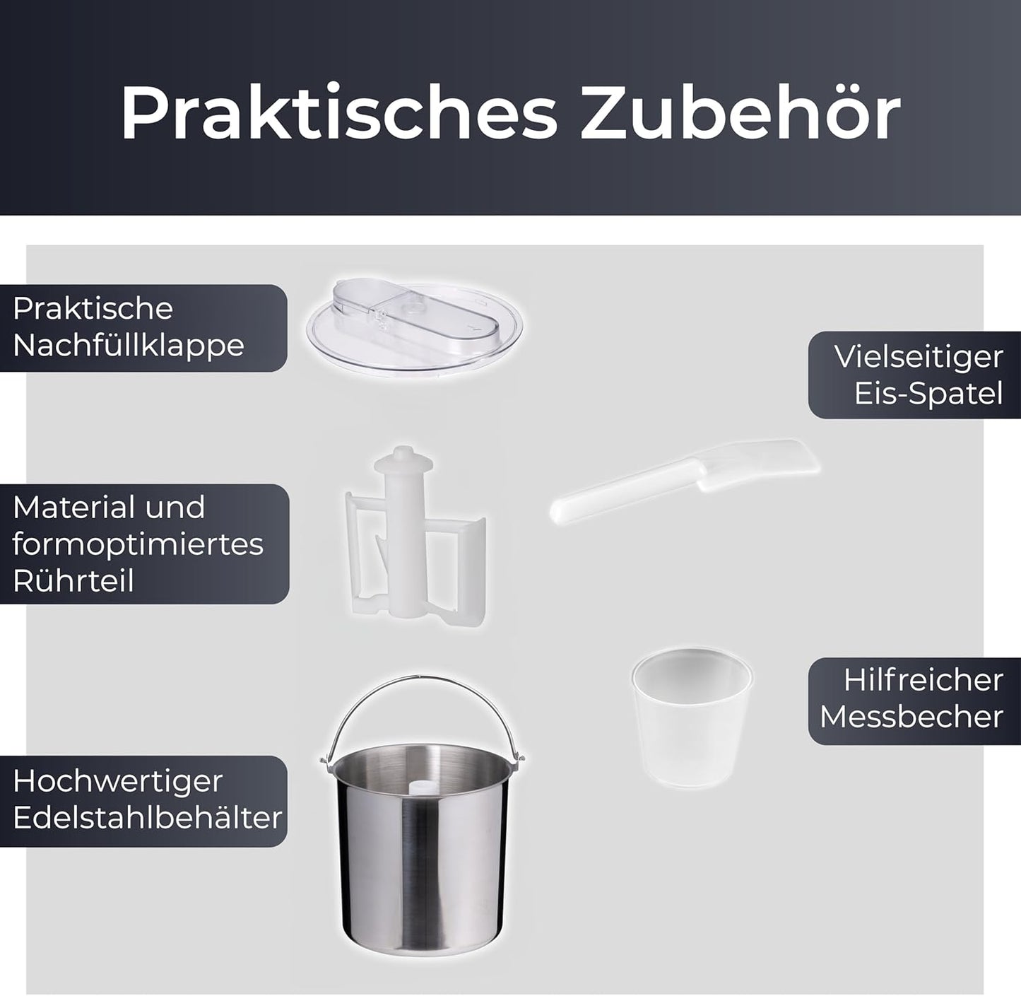 3-in-1 Eismaschine & Joghurtbereiter, 1,5L Pro Schwarz