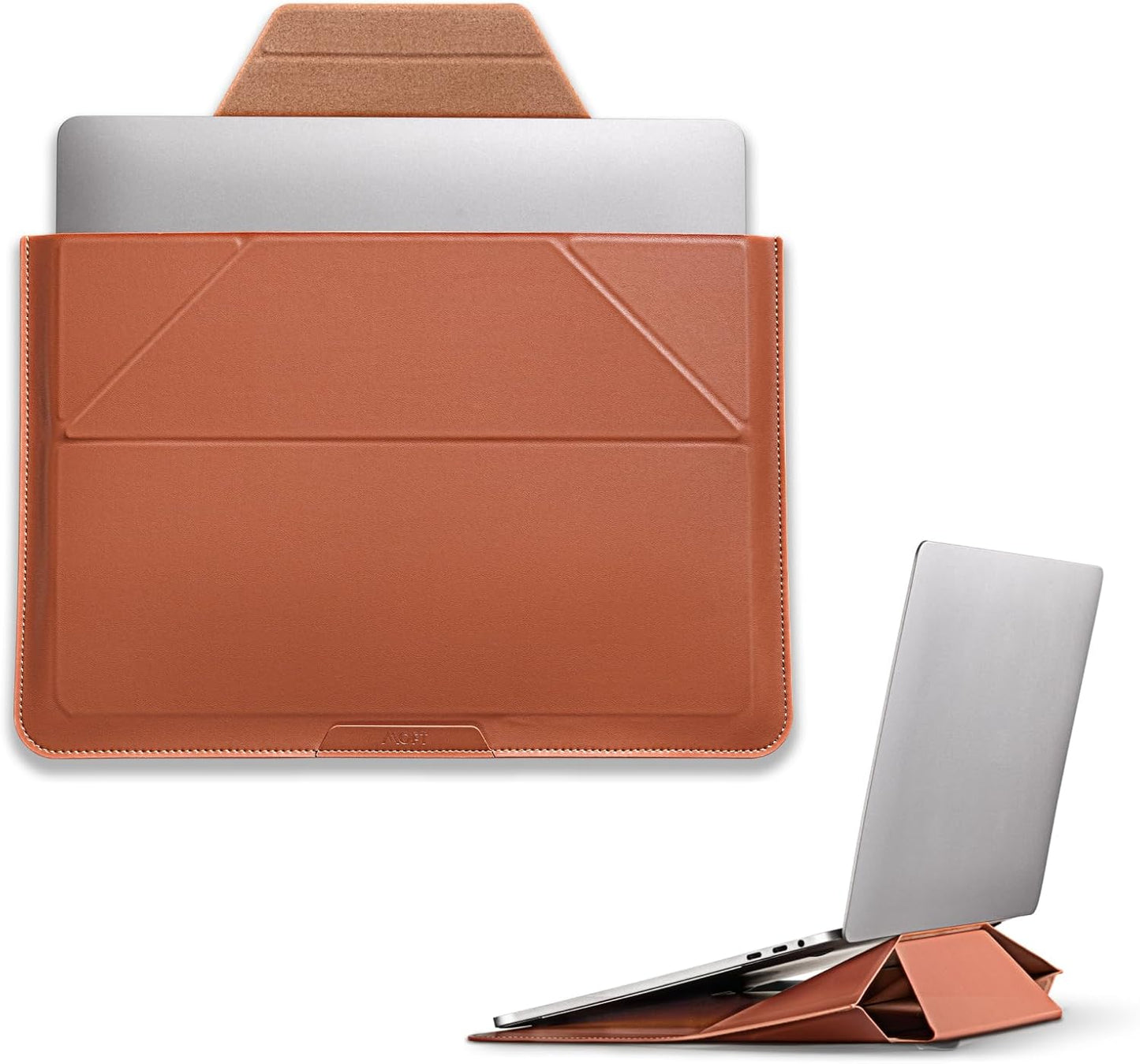 Laptoptasche mit integriertem Standfuss, Brown / 14''