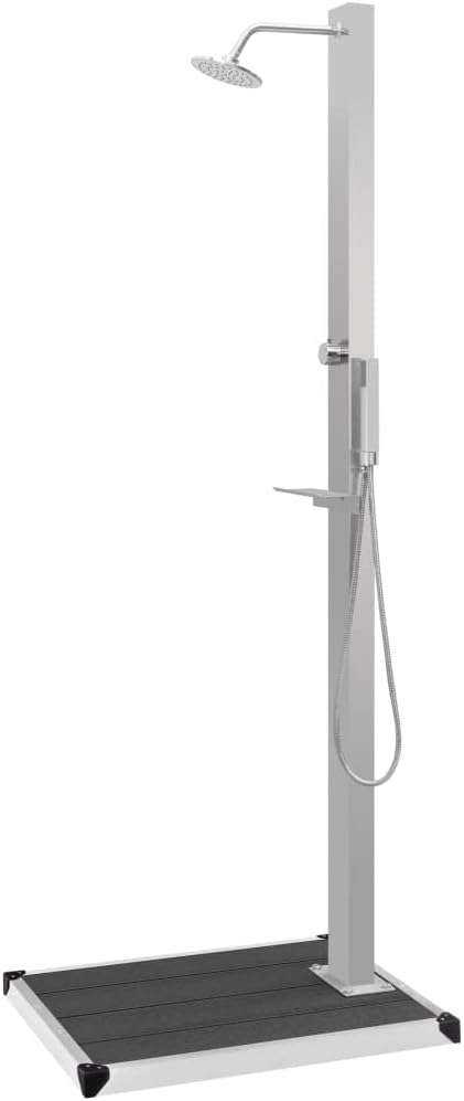 Gartendusche mit Bodenelement für Outdoor & Camping, Grau