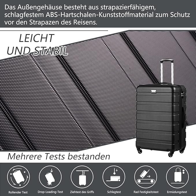 Hartschalenkoffer mit TSA-Schloss, Mittelgrosser Koffer / Apfelgrün