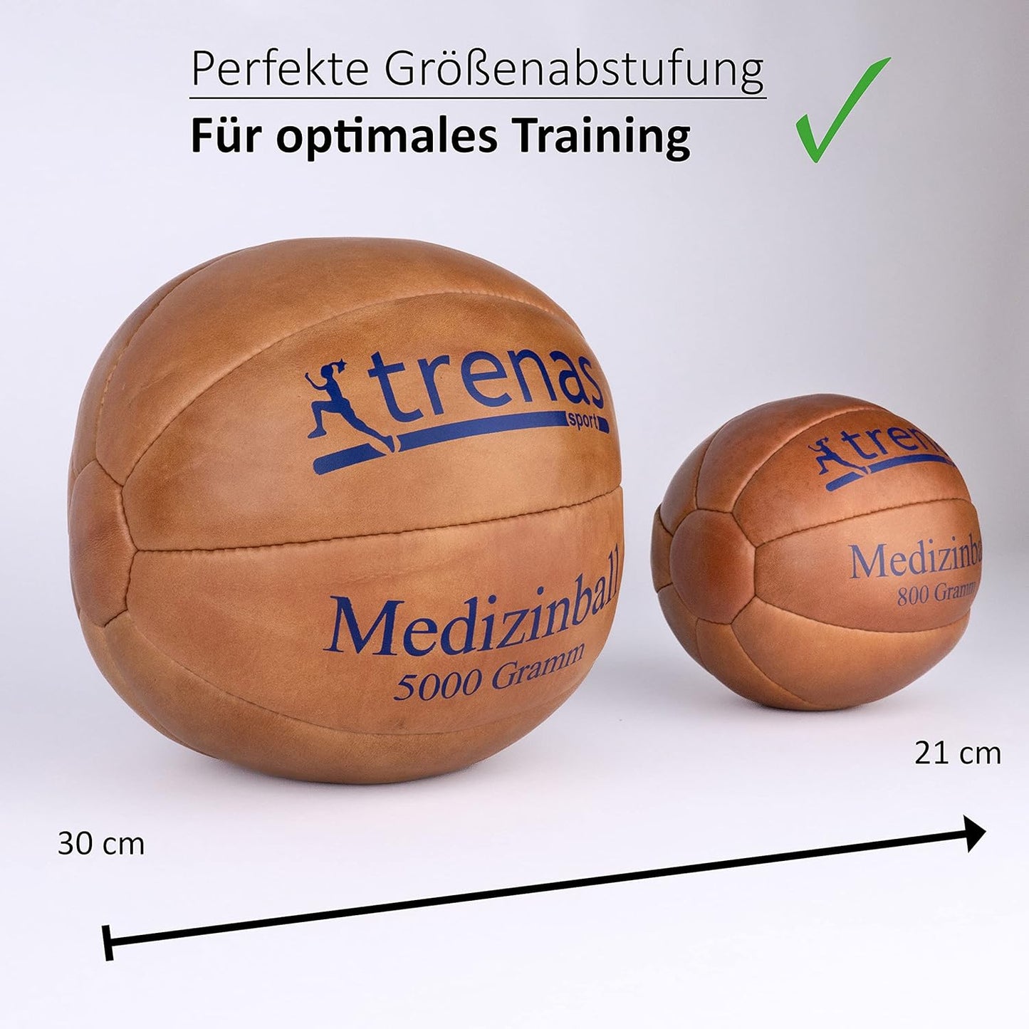 Medizinball aus Leder 1 kg, 1,00 KG