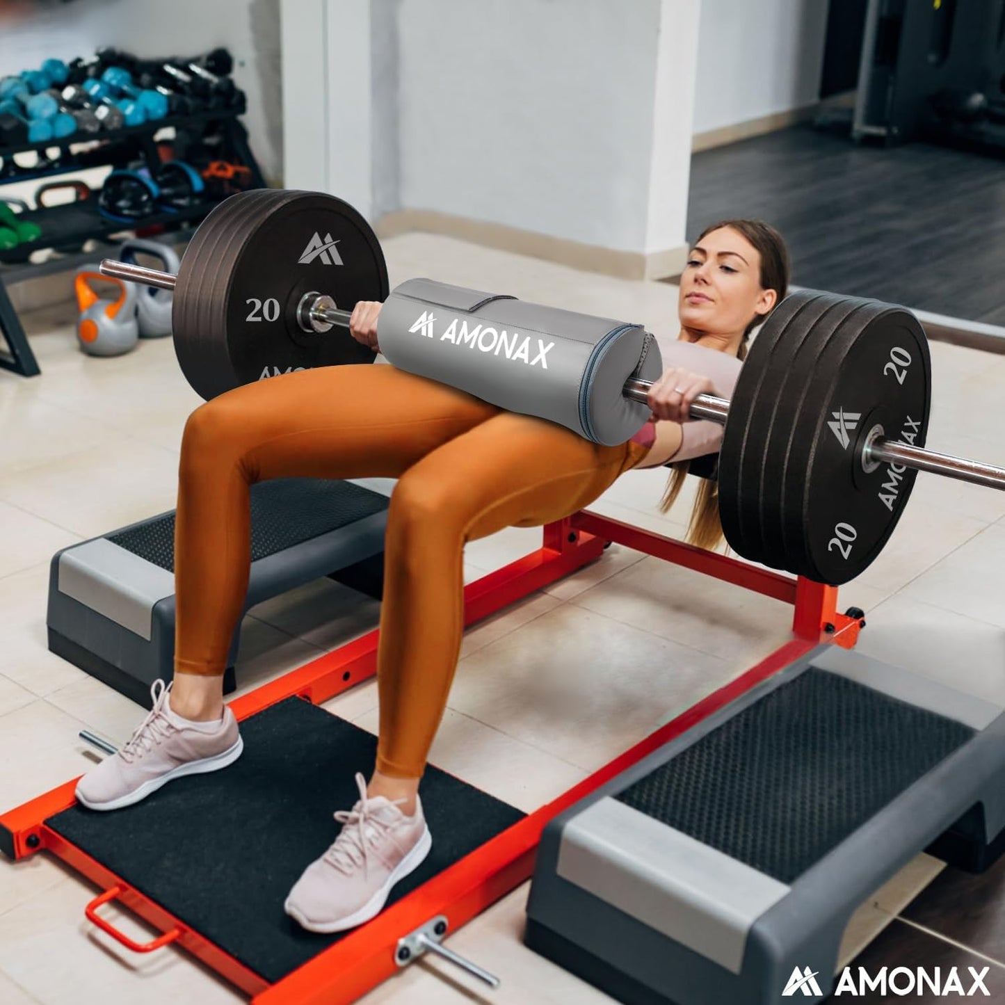 Langhantelpolster für Fitnessstudio, Grau