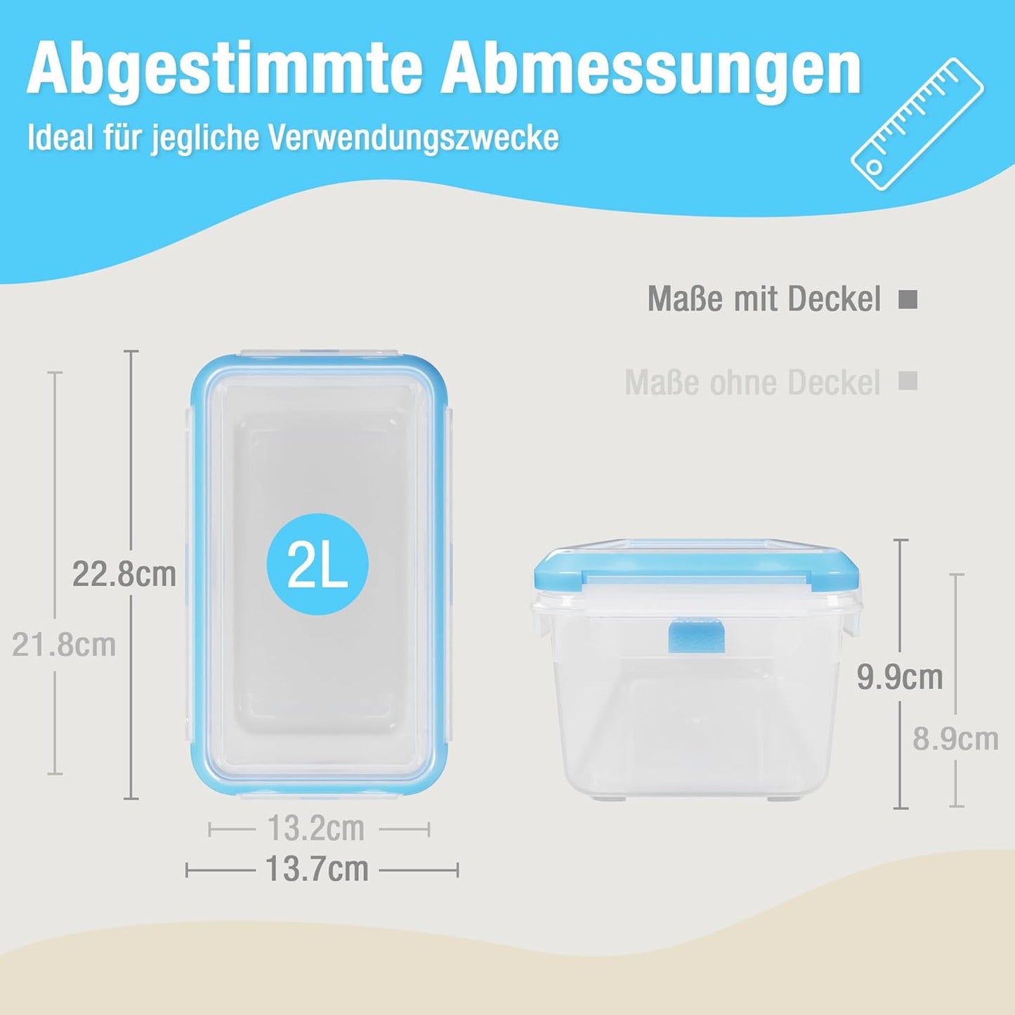 4-teiliges Frischhaltedosen-Set, 2 L | 4er Set