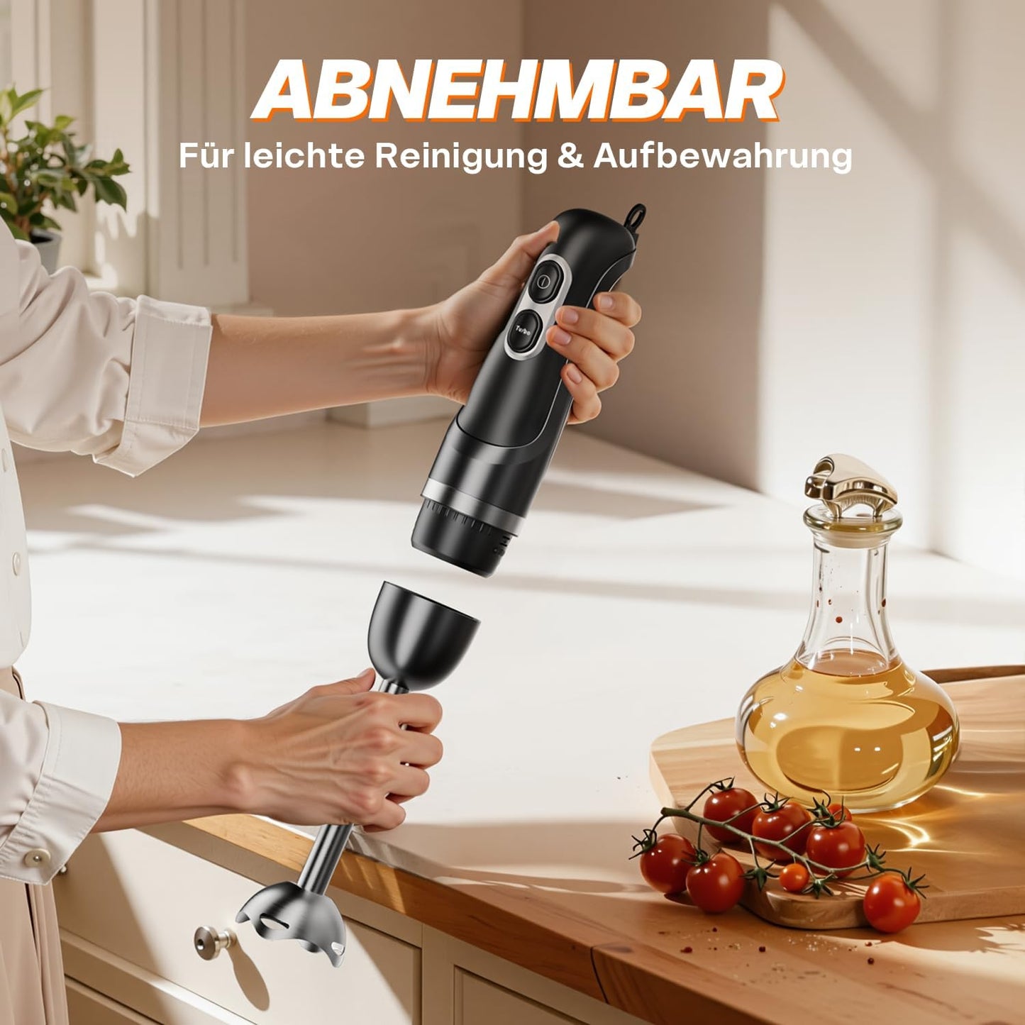 Stabmixer Edelstahl, 1 Schwarz