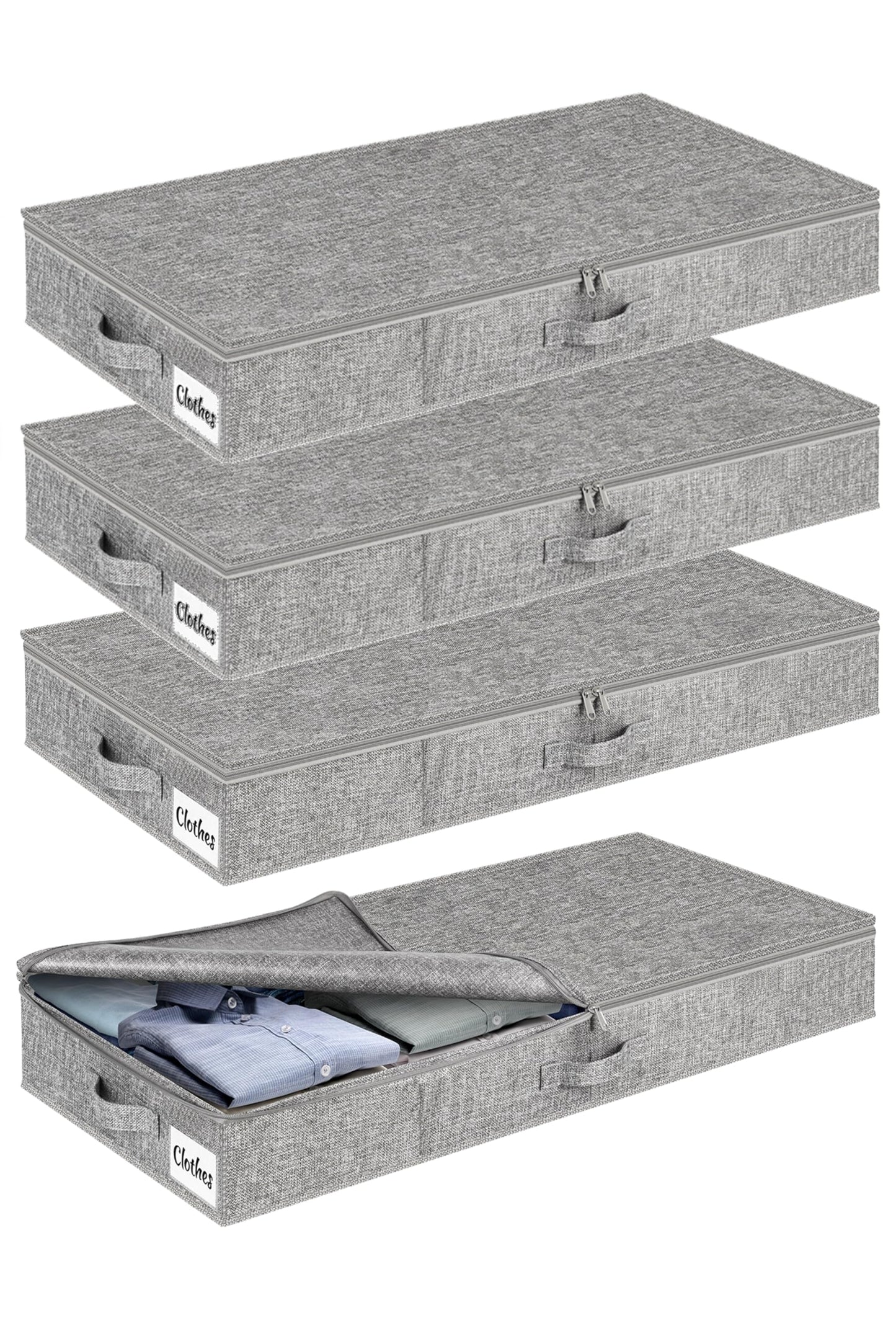 Unterbett-Aufbewahrungsboxen Set, Grau-4pcs