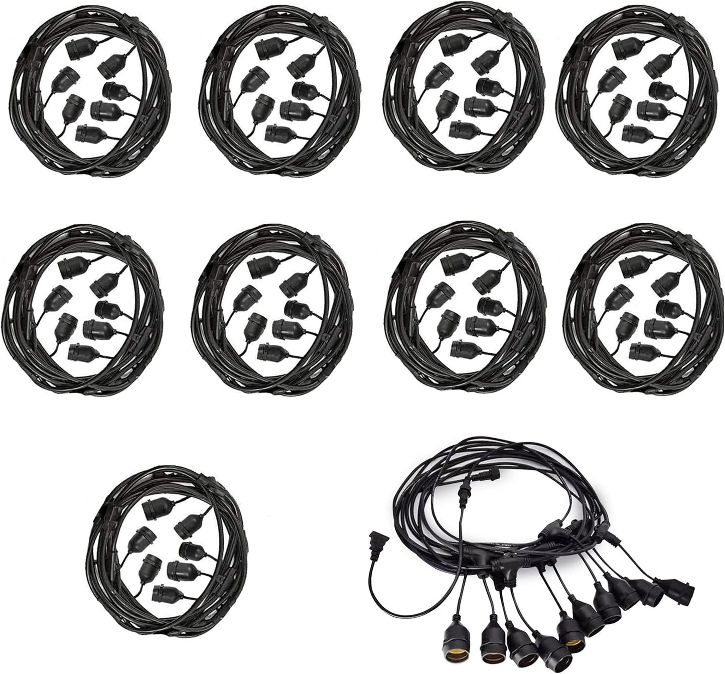 LED Lichterkette, Schwarz-v(mit Lampen) 100M(10*10M)