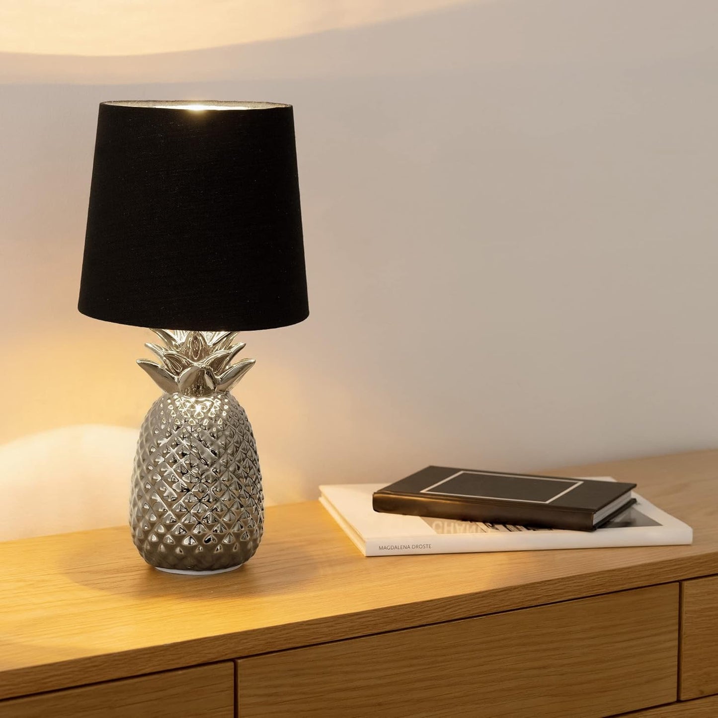 2er-Set Lampenschirm für Tischlampen, Schwarz / Gold