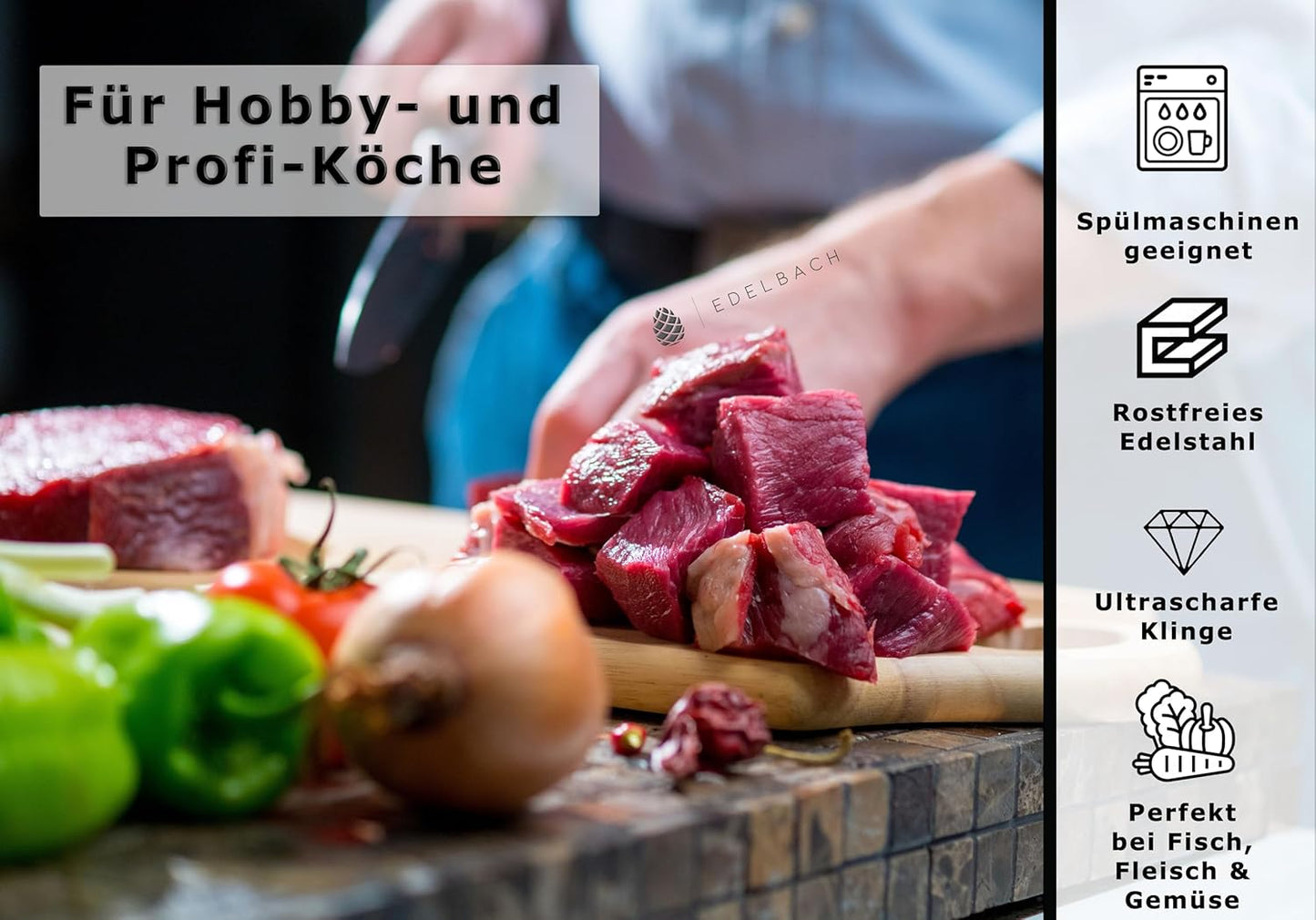 3er-Set Küchenmesser, 3er Profi Messerset