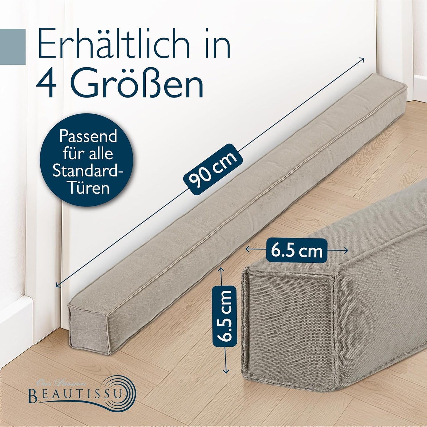 Magnetischer Zugluftstopper für Türen und Fenster, Gris Clair 90 cm