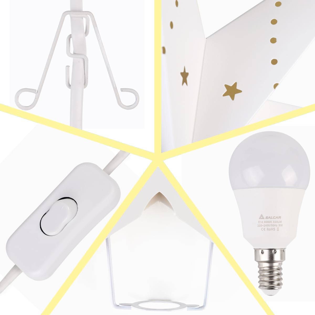 LED Papierstern, Warmweiss 55cm