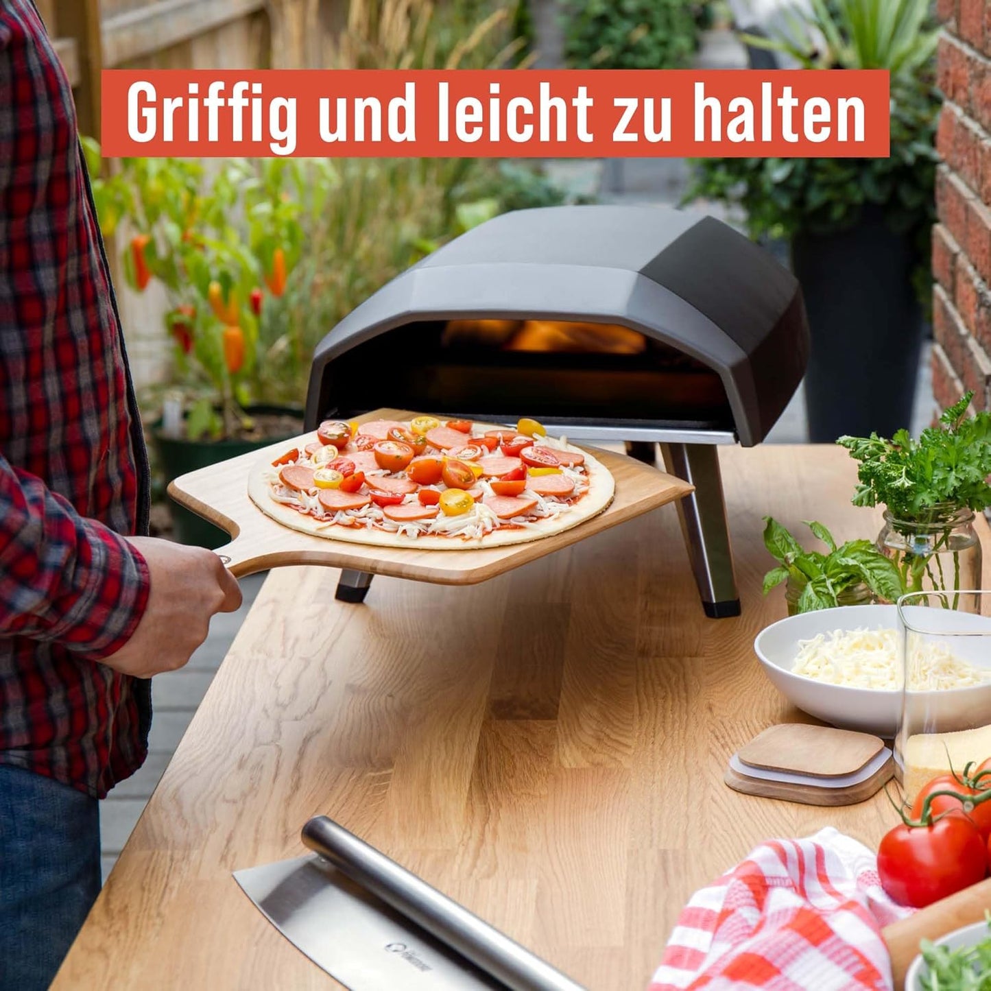 Pizzaschieber und Servierplatte, 50.5L x 30.5B cm