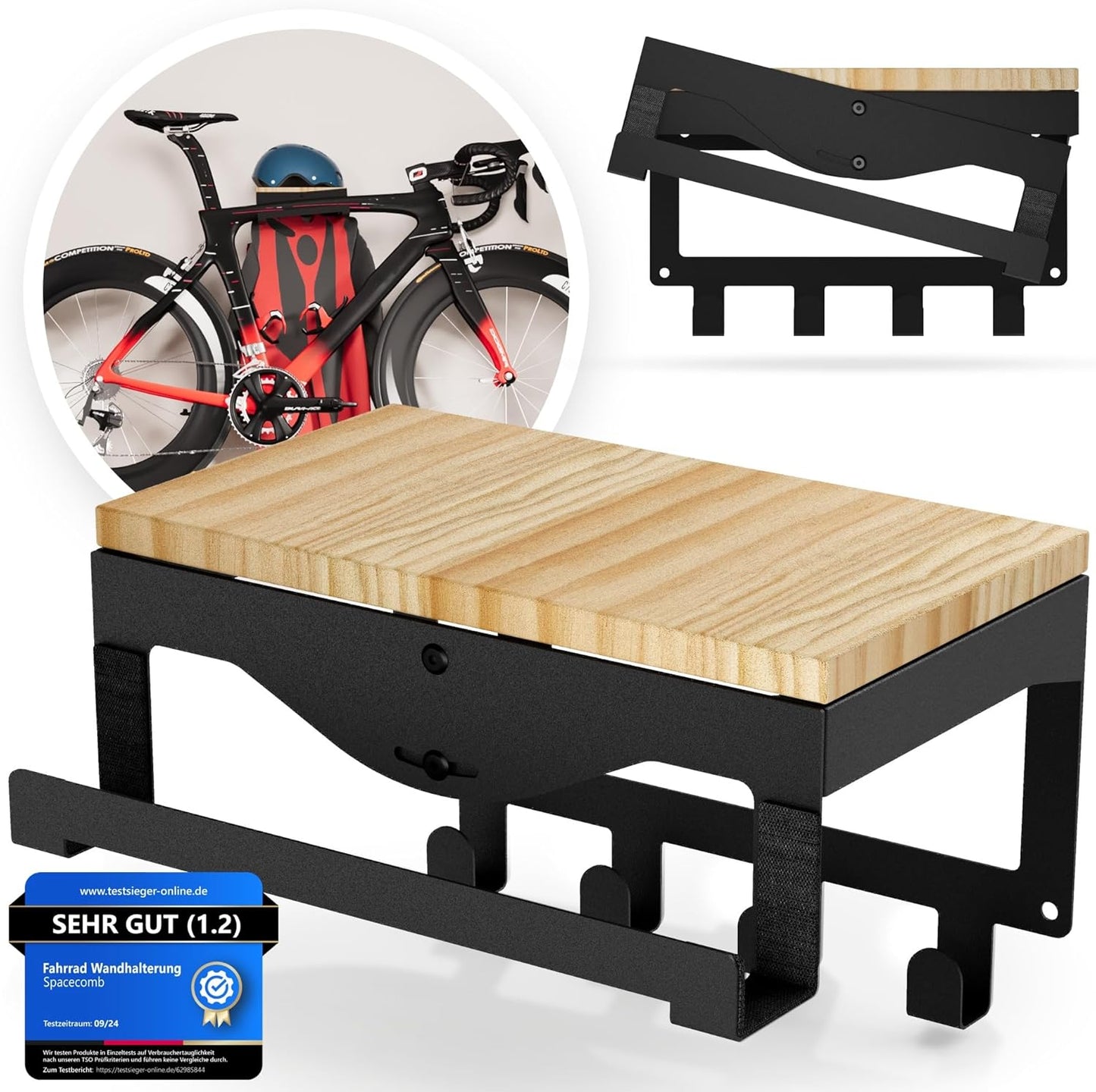 Velo Wandhalterung verstellbar, Schwarz Traglast 15 kg