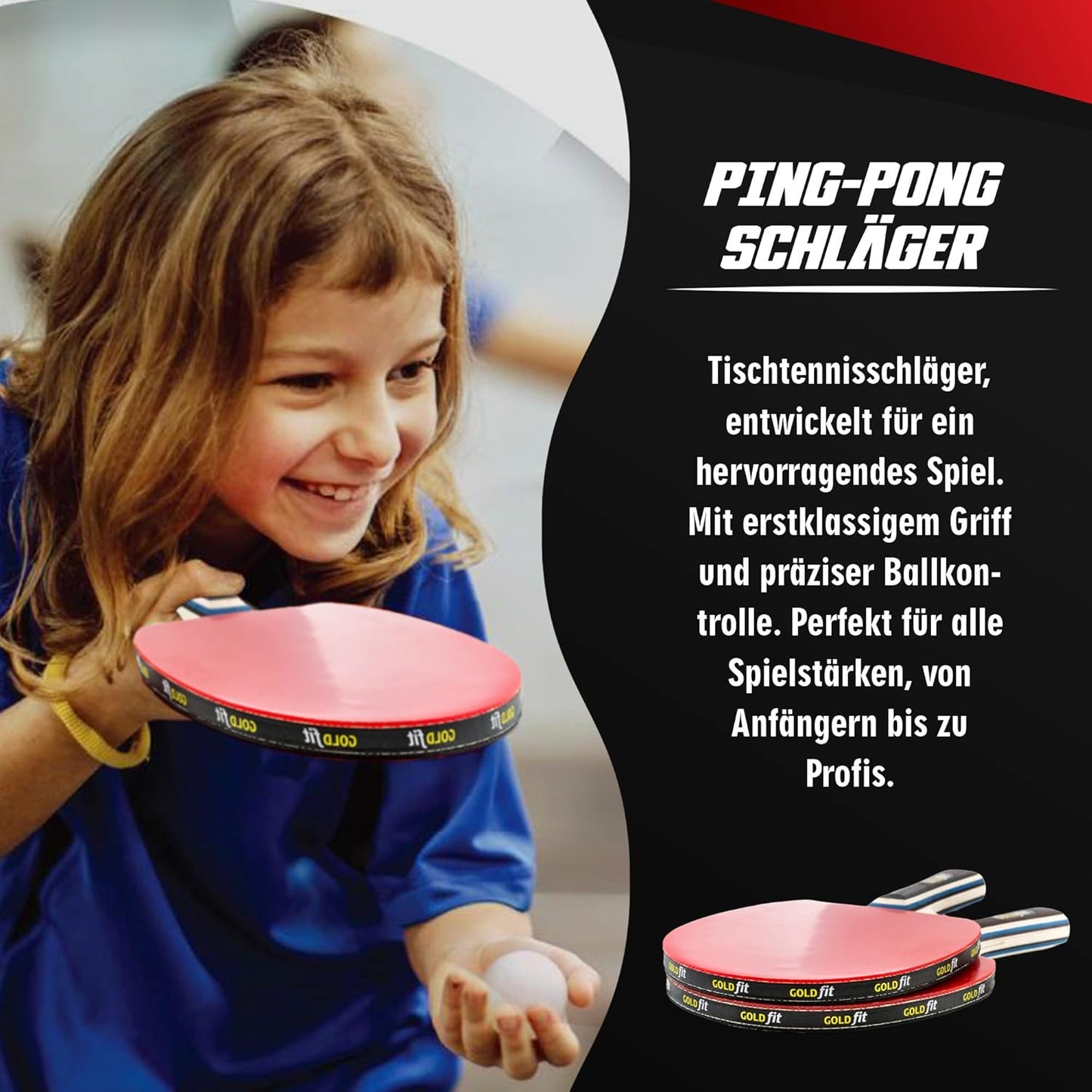 Tischtennisschläger Set mit 3 Bällen