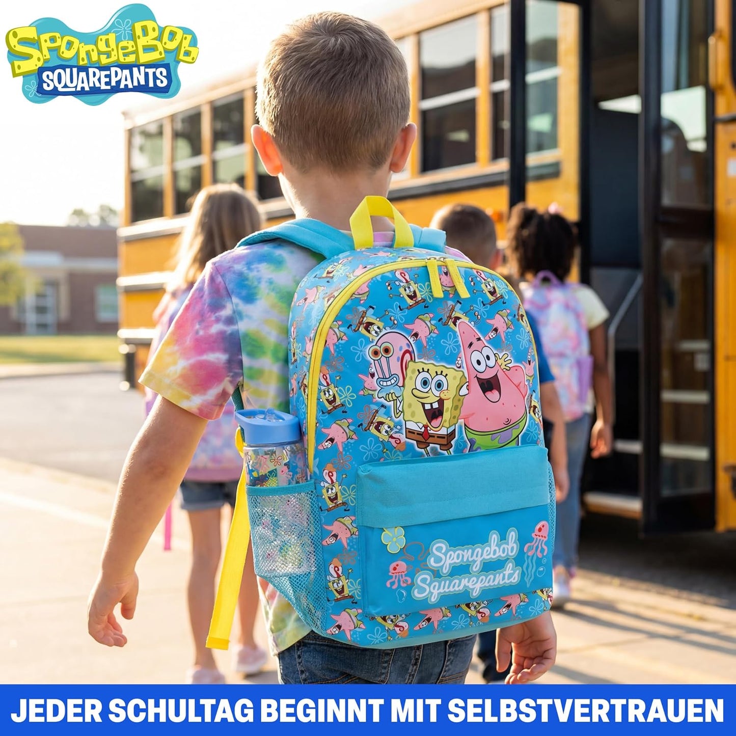 Spongebob Kinderrucksack-Set mit Trinkflasche, Multi Spongebob