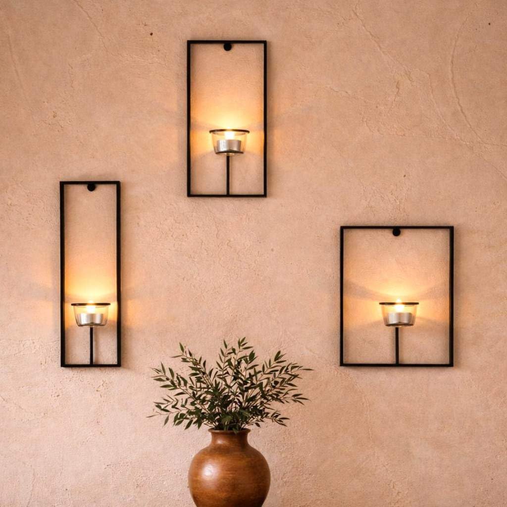 Wandteelichthalter Carre 3-teiliges Set