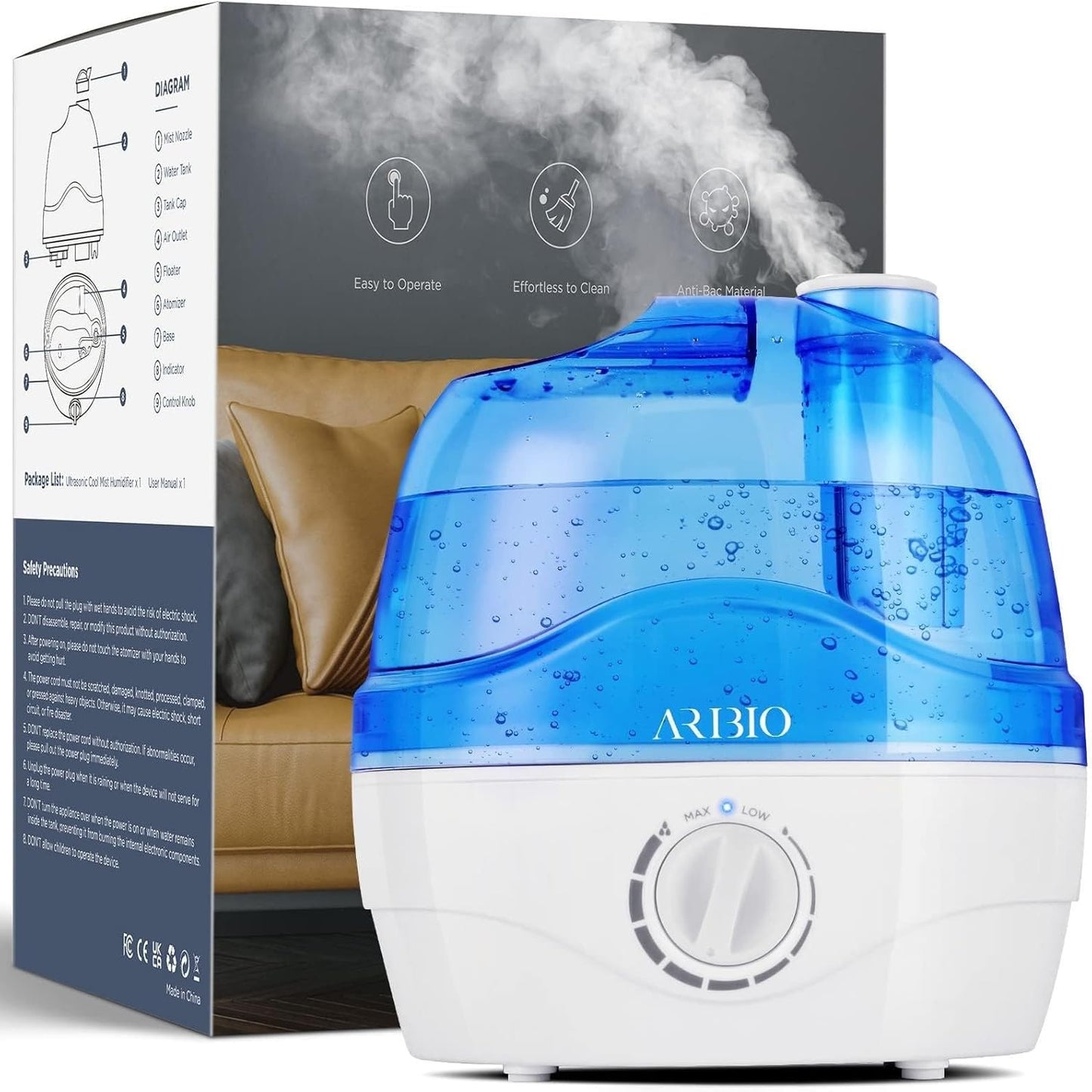 Luftbefeuchter mit 360° Düse, 2.2L