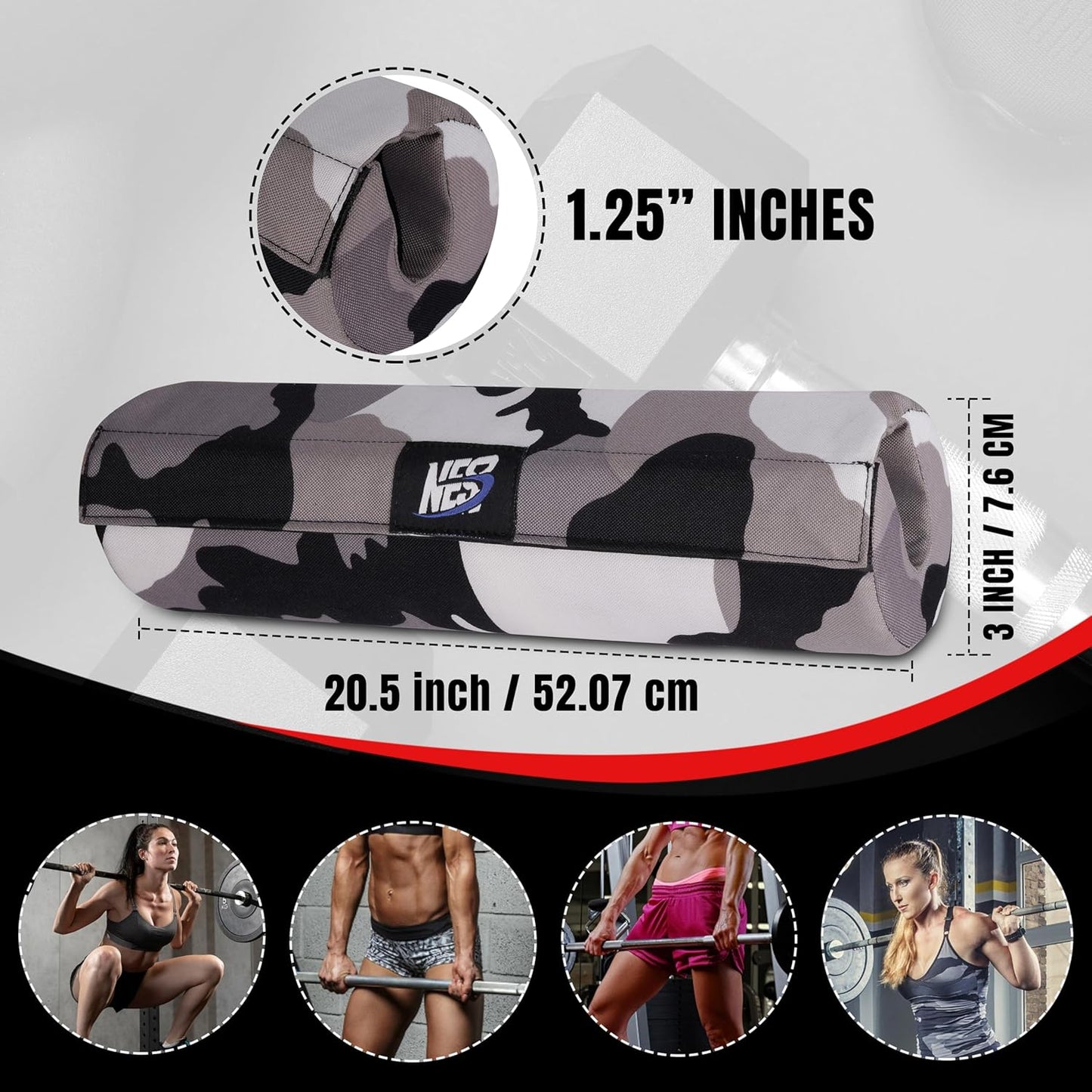Barbell Pad, Camo Gray