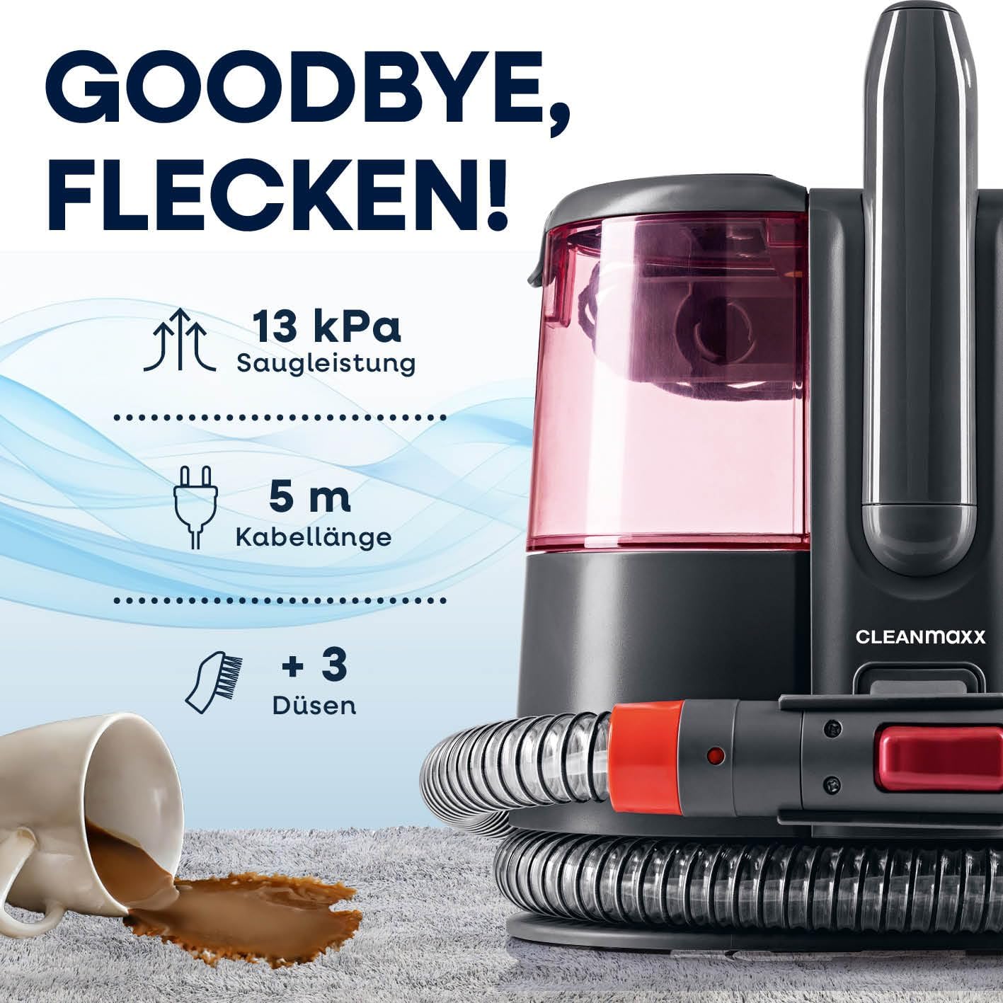 Polster- und Teppichreiniger Pro Power, Rot Pro Power 600W