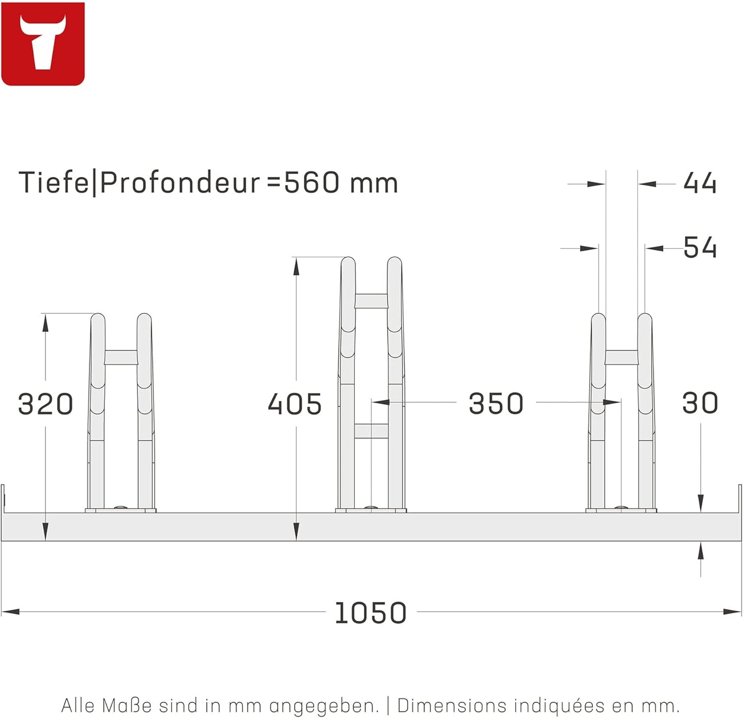 Veloständer für 3 Räder, 3 Räder