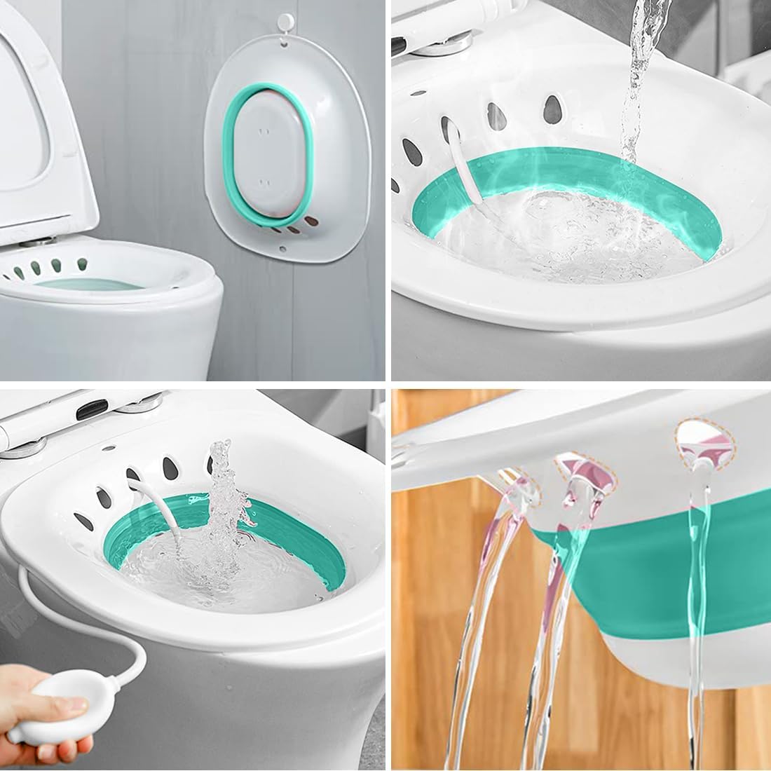 Faltbares Sitzbad mit Spülung für Toilette
