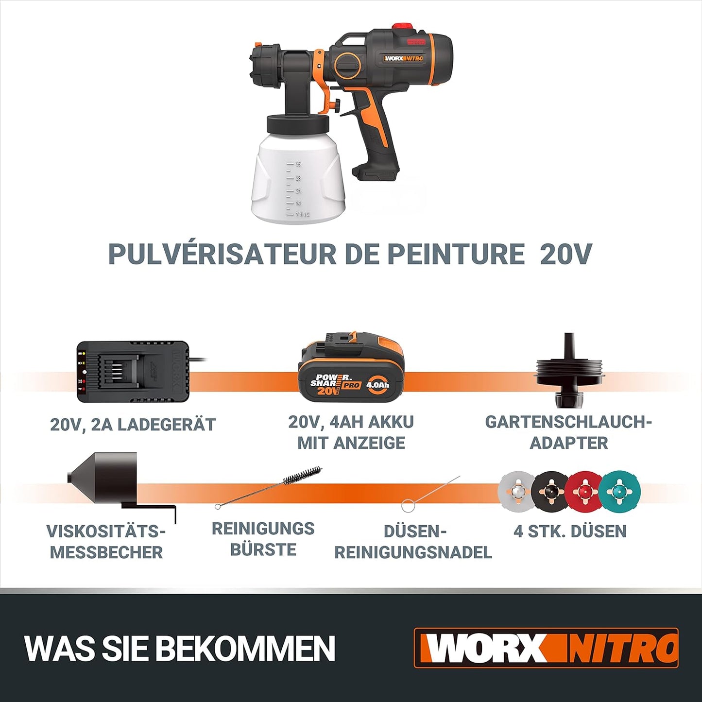 WX020 Nitro, inkl. 4Ah Akku & Ladegerät