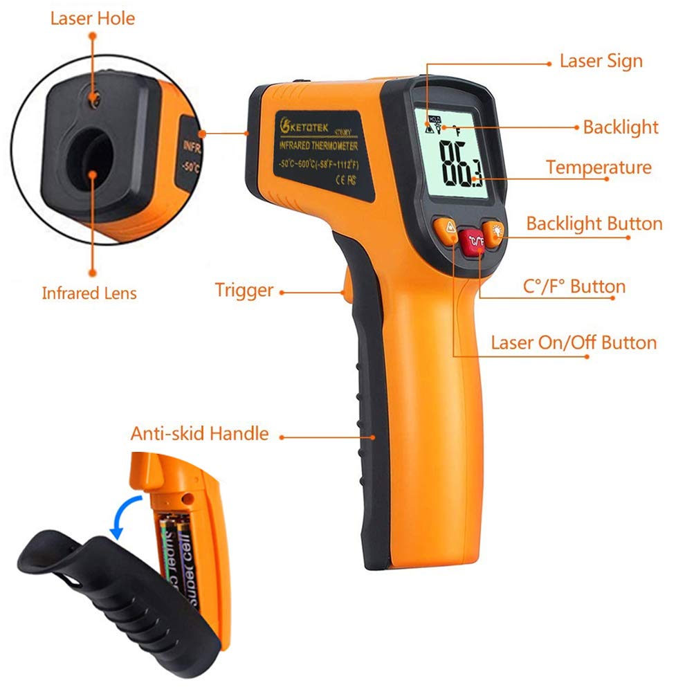 Infrarot Thermometer, Gelb