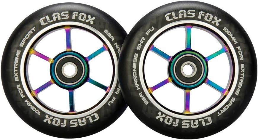 Stunt Scooter Rollen, schwarz-Regenbogen