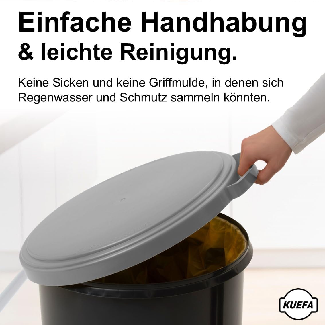 Müllsackständer mit Klemm-Ring, Hellgrau