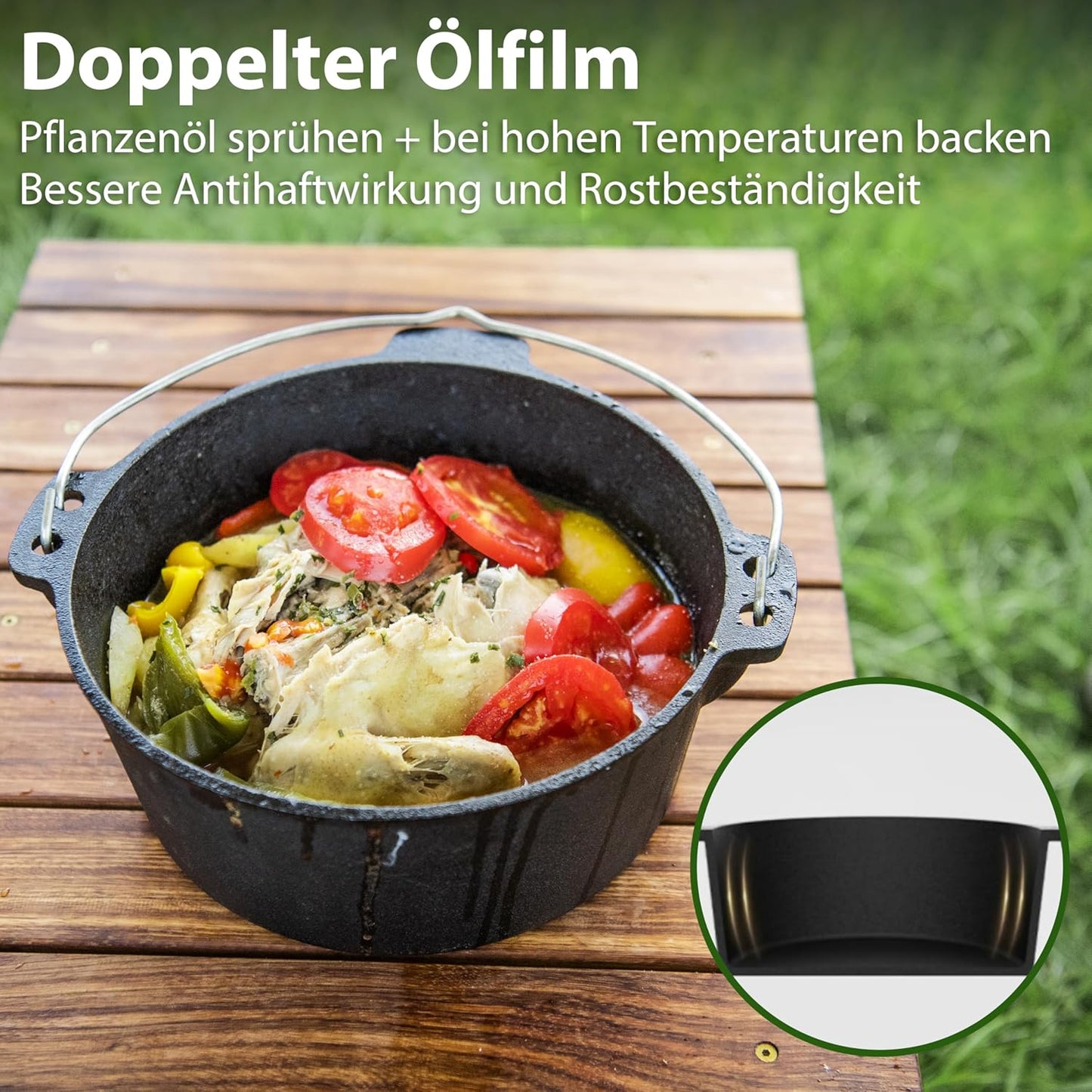 Dutch Oven mit Deckel, Schwarz