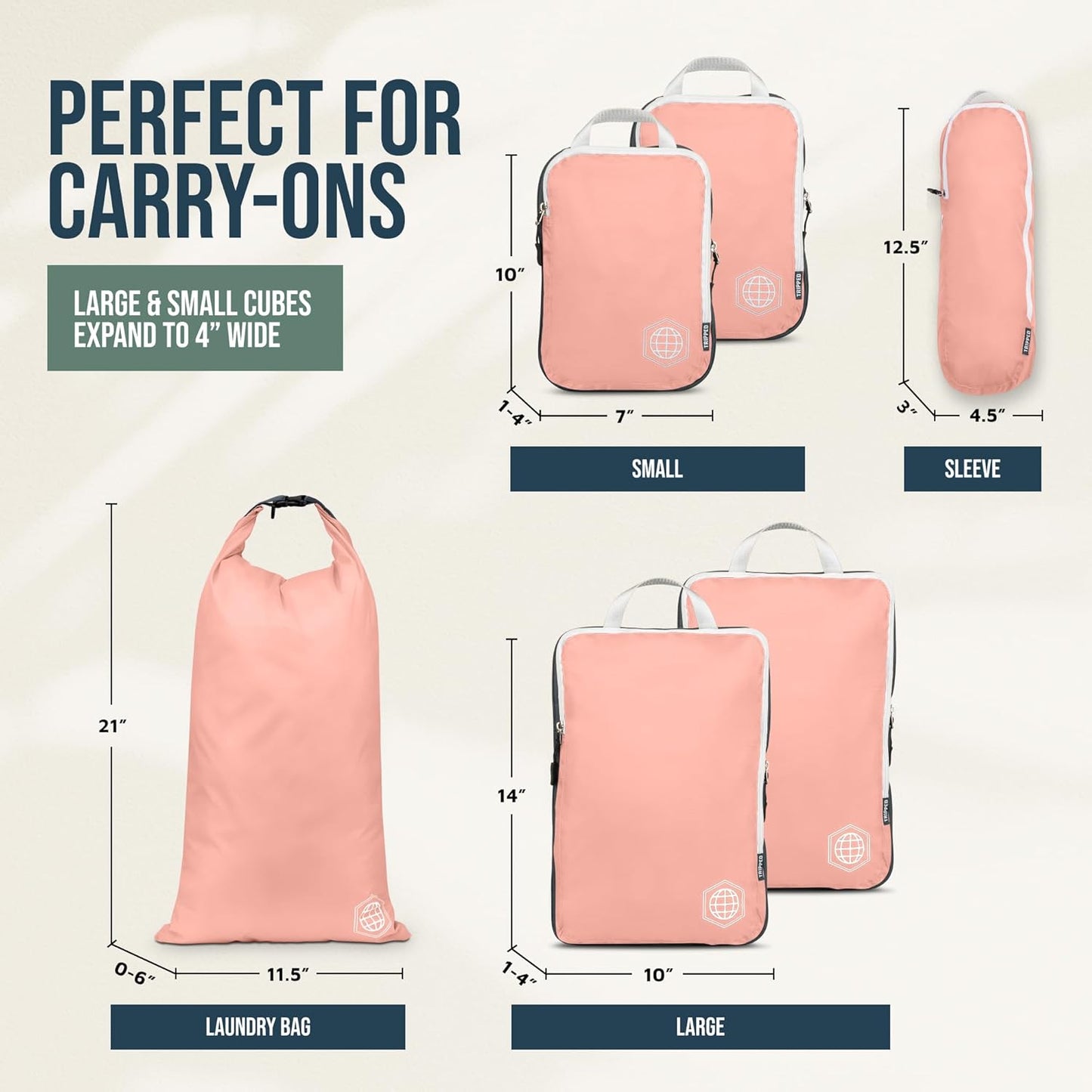 Kompressions-Packwürfel-Set, Dusty Rose 6Piece